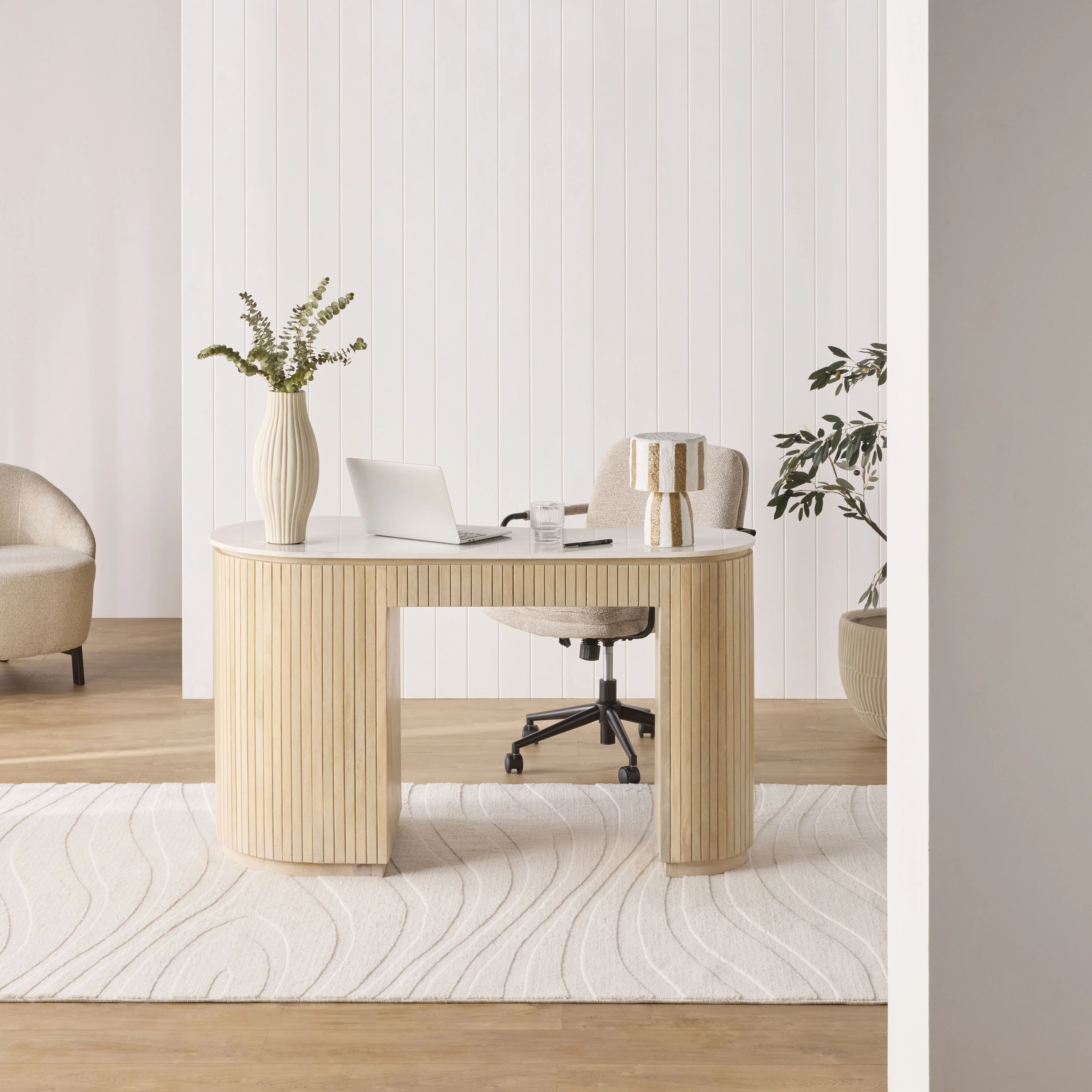 Deva Double Pedestal Desk Natural - Image 7