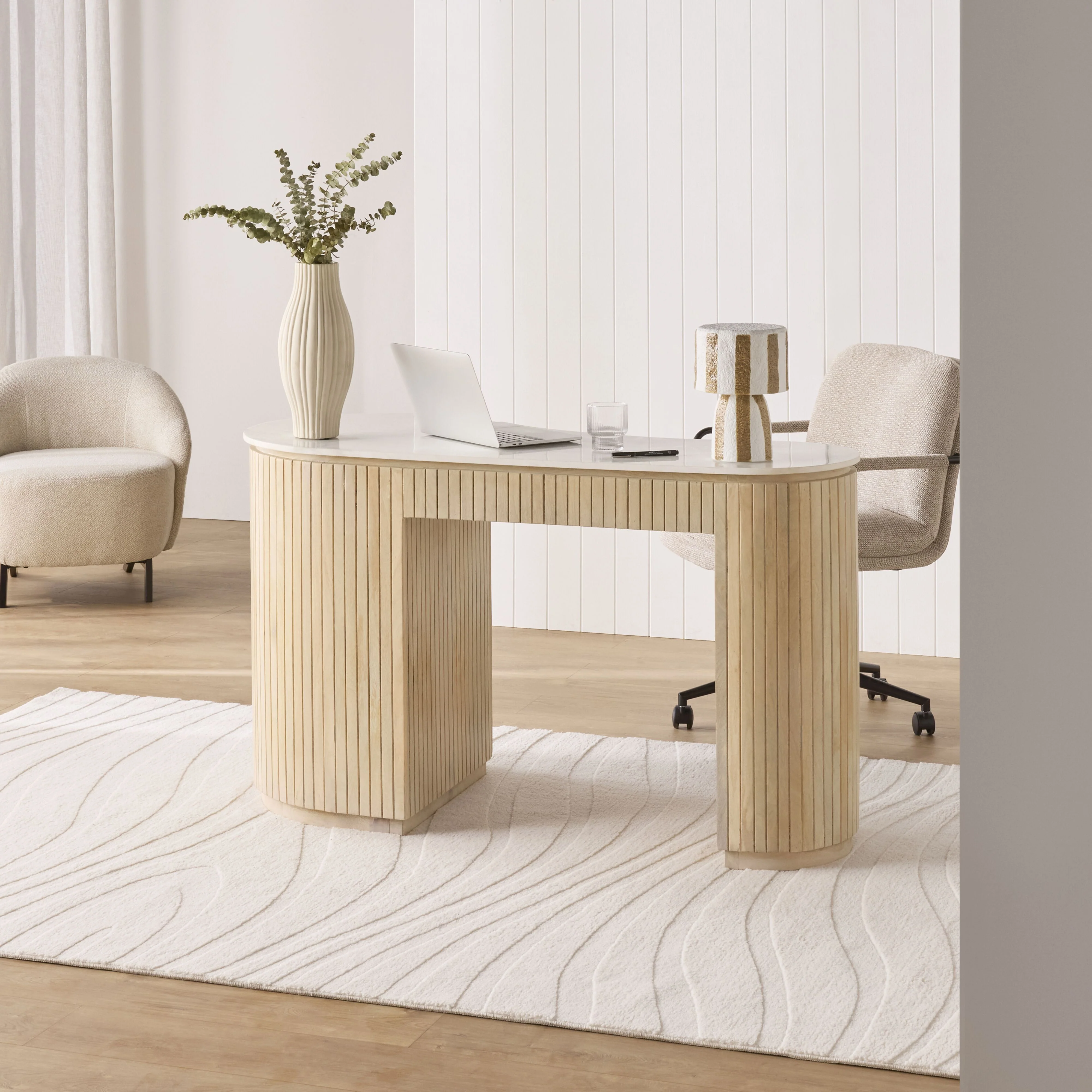 Deva Double Pedestal Desk Natural - Image 8