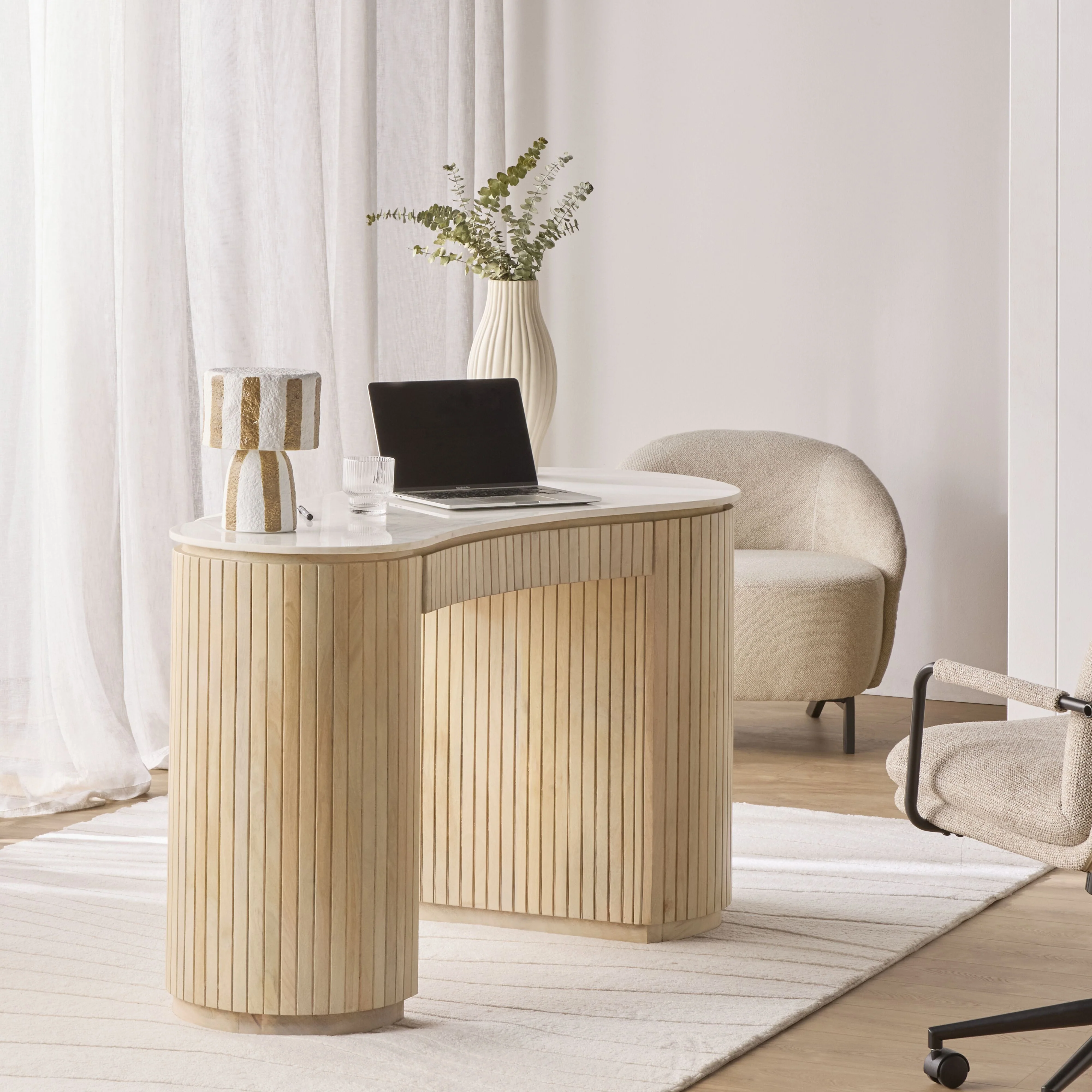 Deva Double Pedestal Desk Natural - Image 9