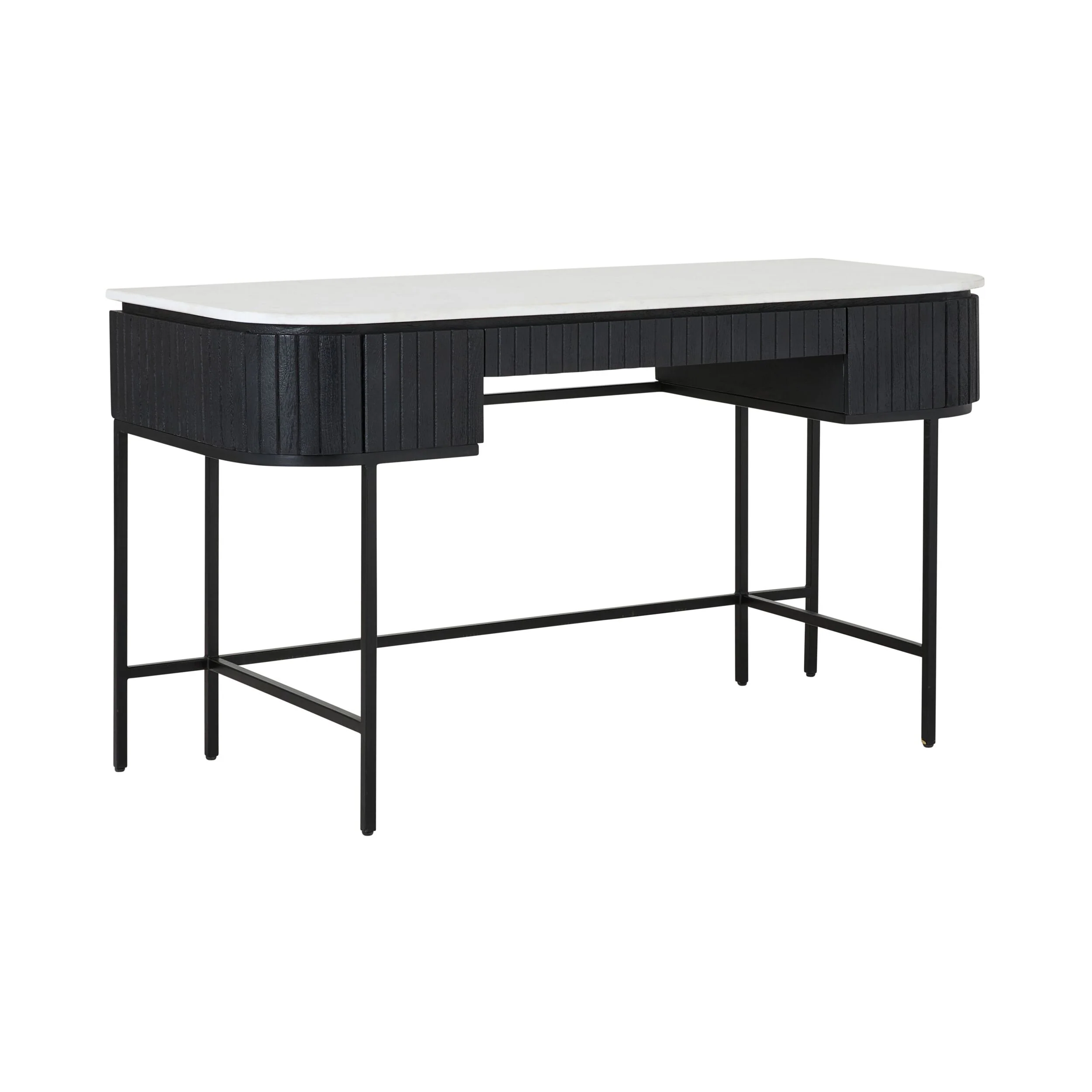 Deva Large 3 drawer Desk Black - Image 2