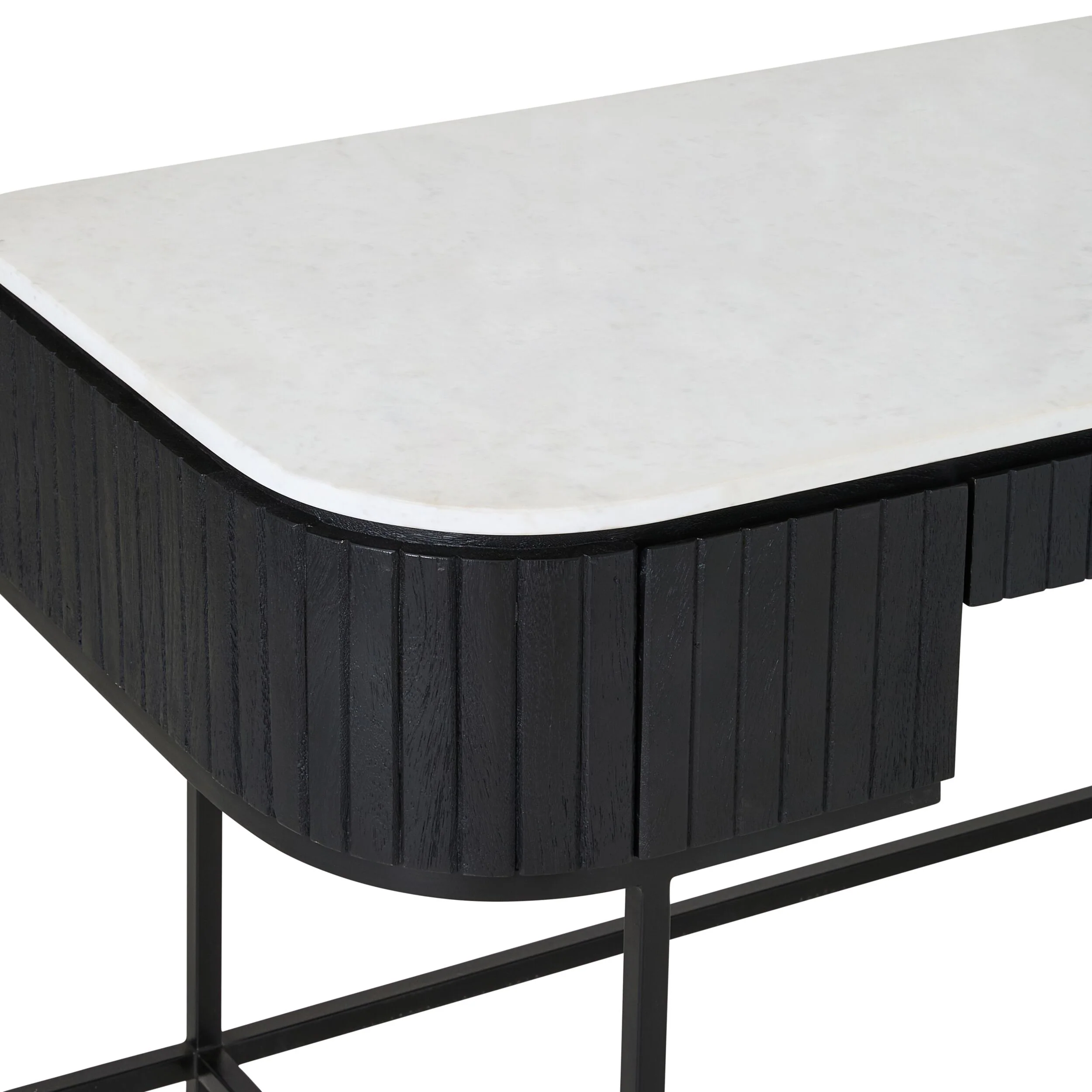 Deva Large 3 drawer Desk Black - Image 6