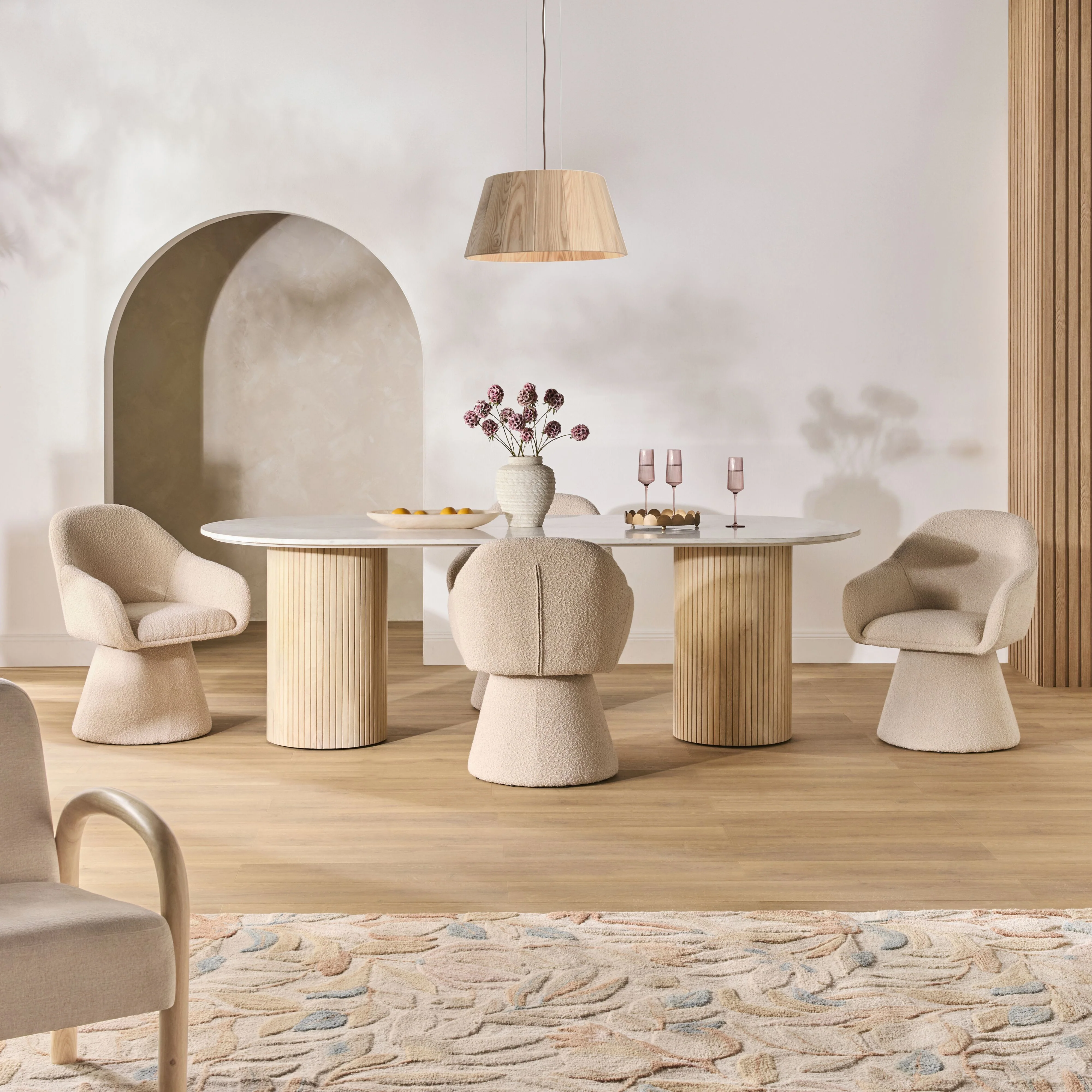 Deva Oval Marble Dining Table 240cm - Image 5