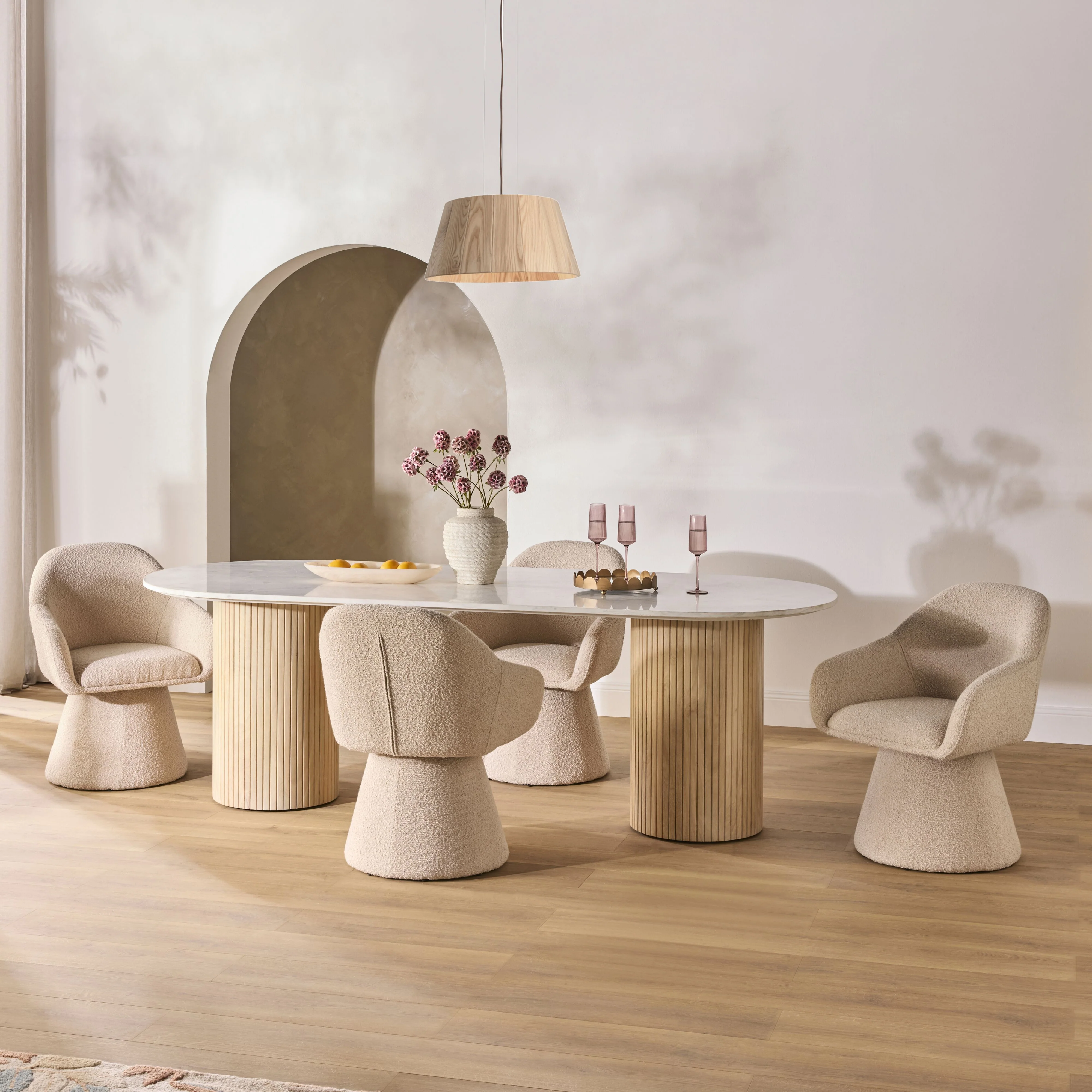 Deva Oval Marble Dining Table 240cm - Image 6