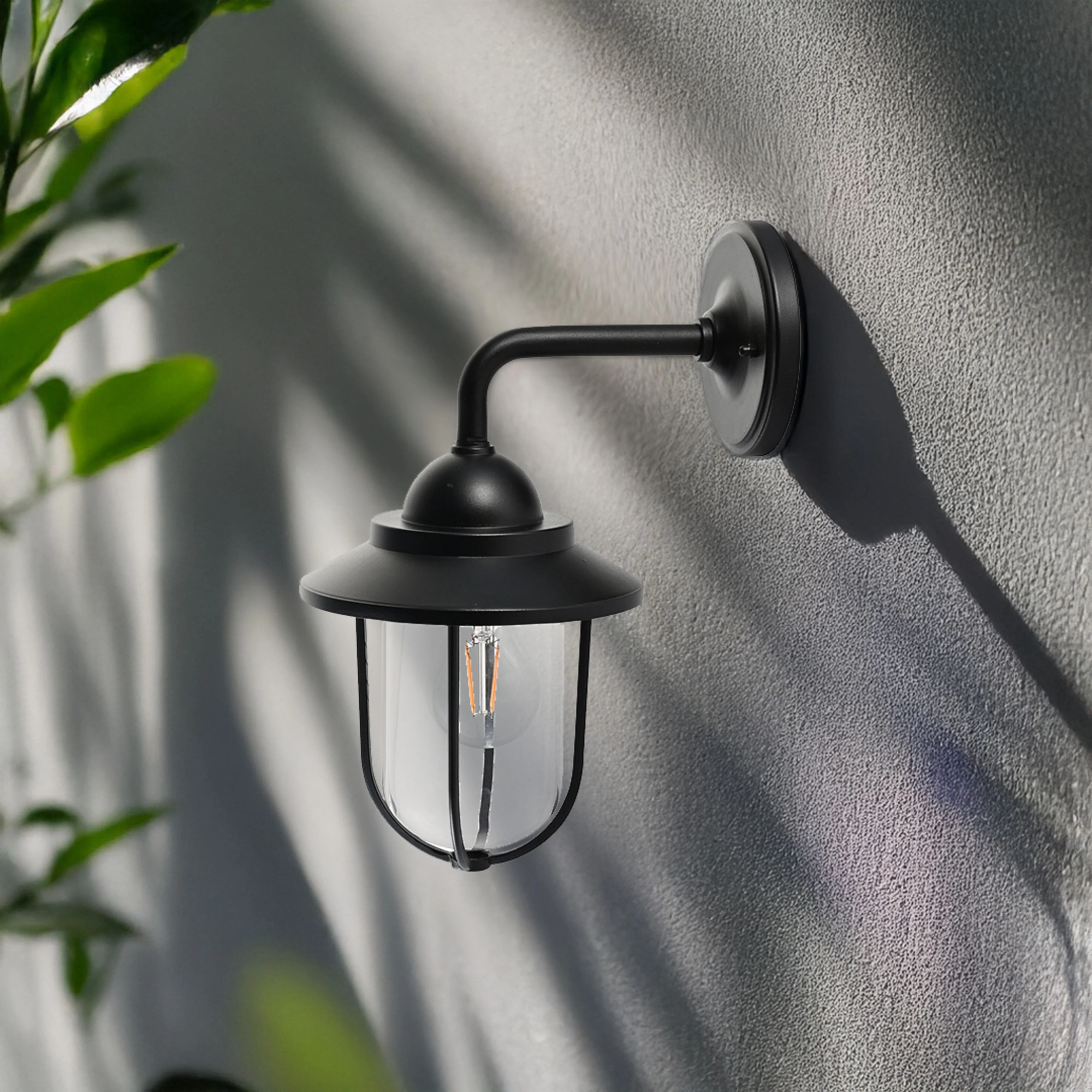 Devon 1 Light Exterior Wall Bracket Black - Image 4