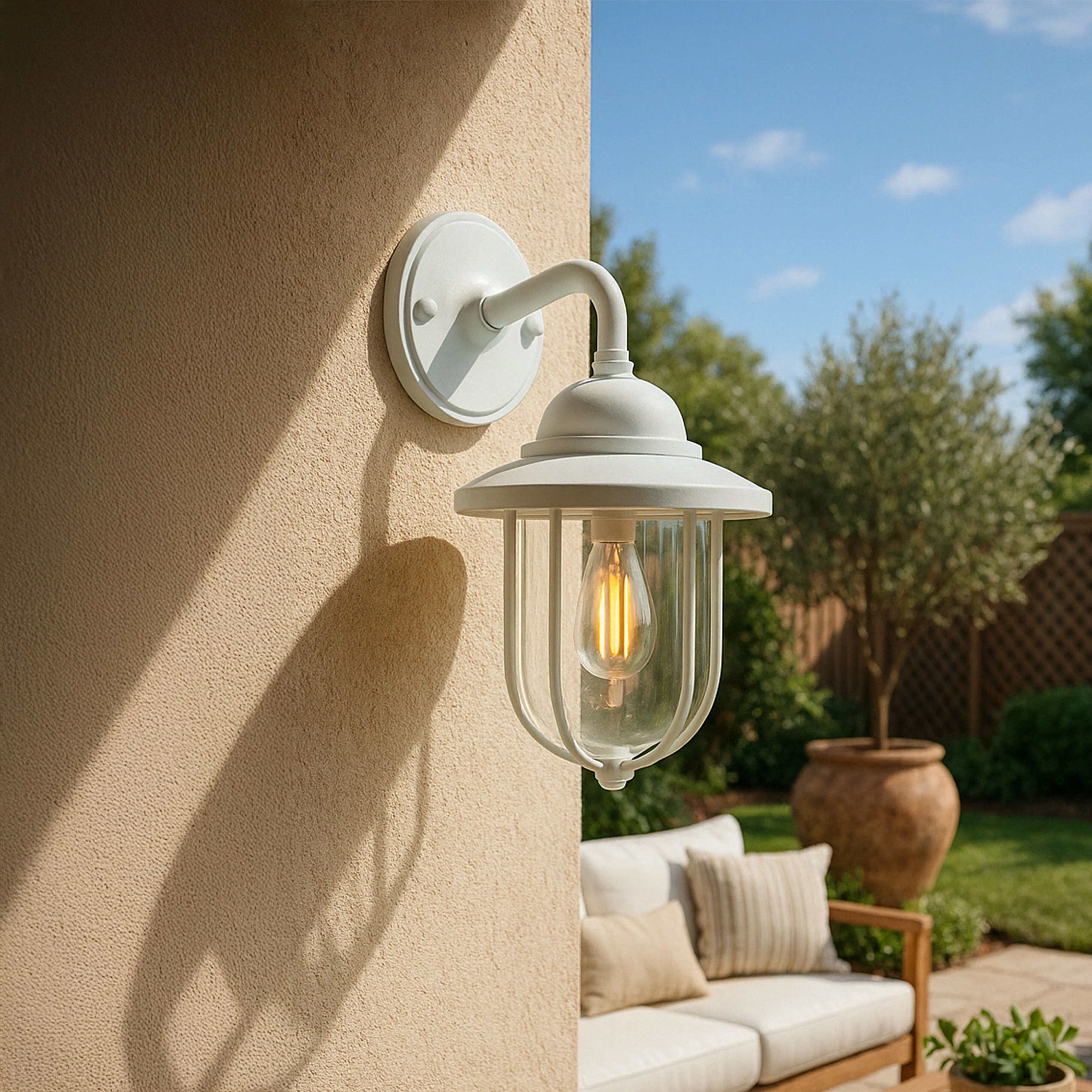 Devon 1 Light Exterior Wall Bracket White - Image 4