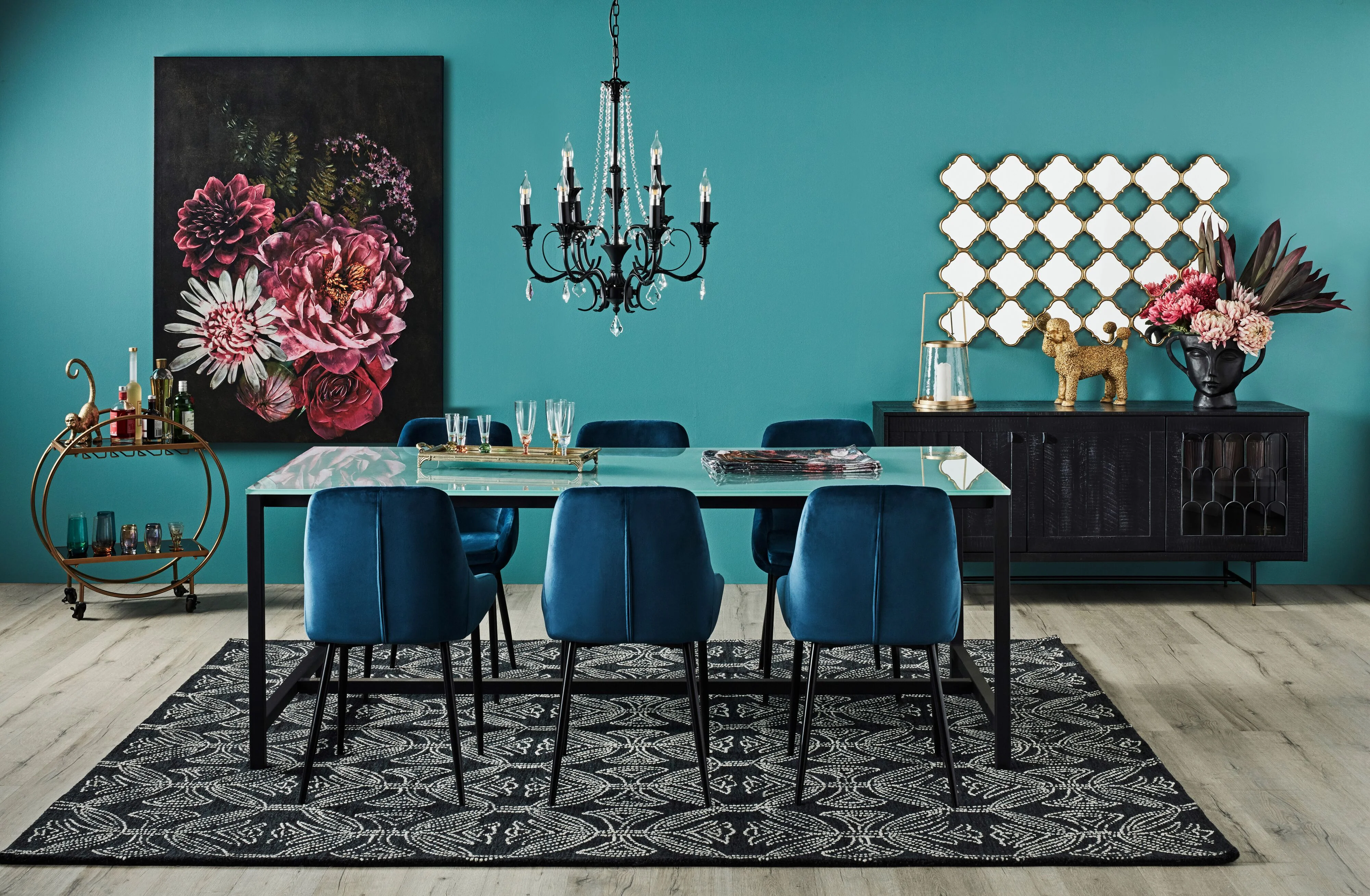 Diamond Lustre Mirrored Wall Decoration 120x80x2cm - Image 3