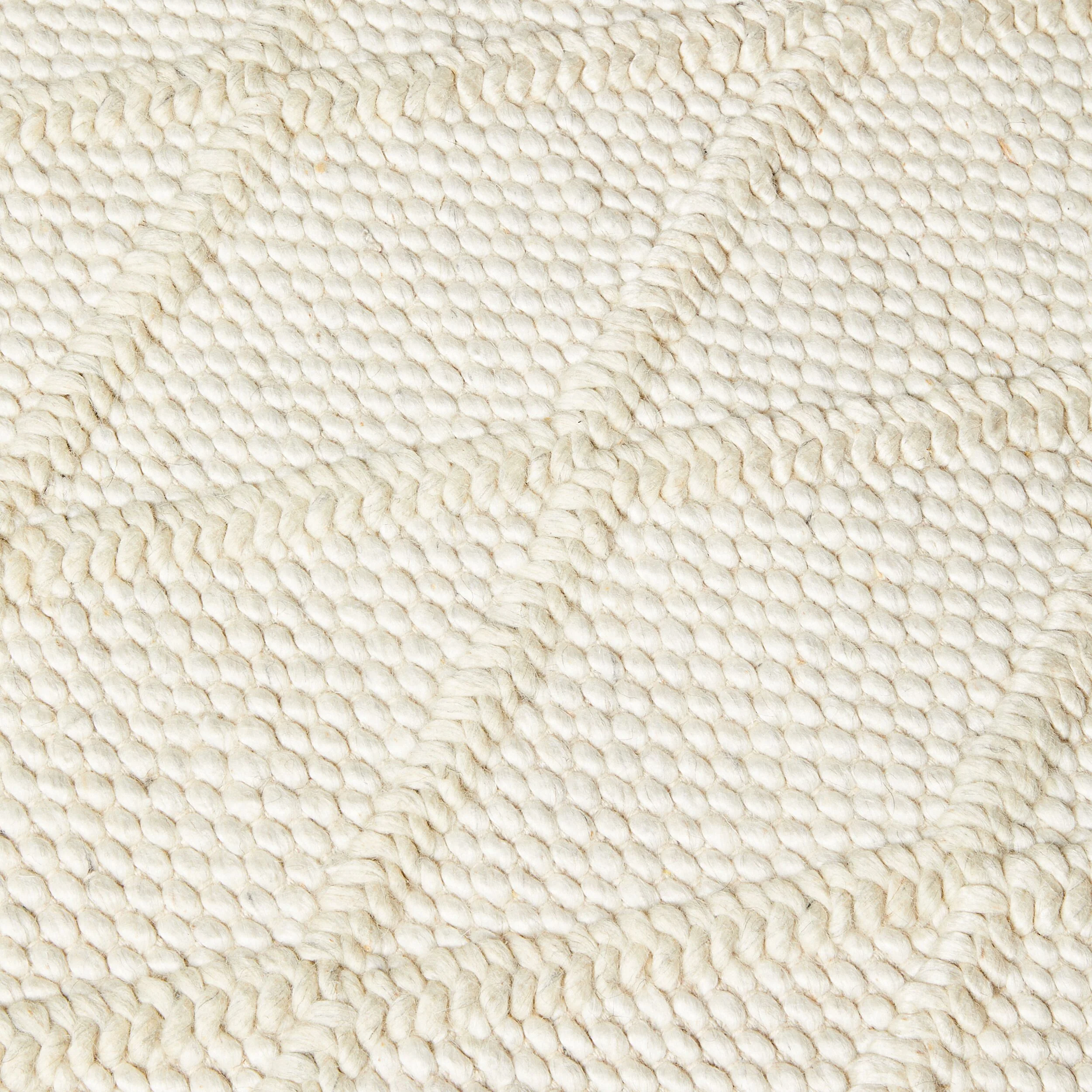 Diamond Trellis Hand Woven Viscose Cream Wool Runner 300x80cm - Image 2