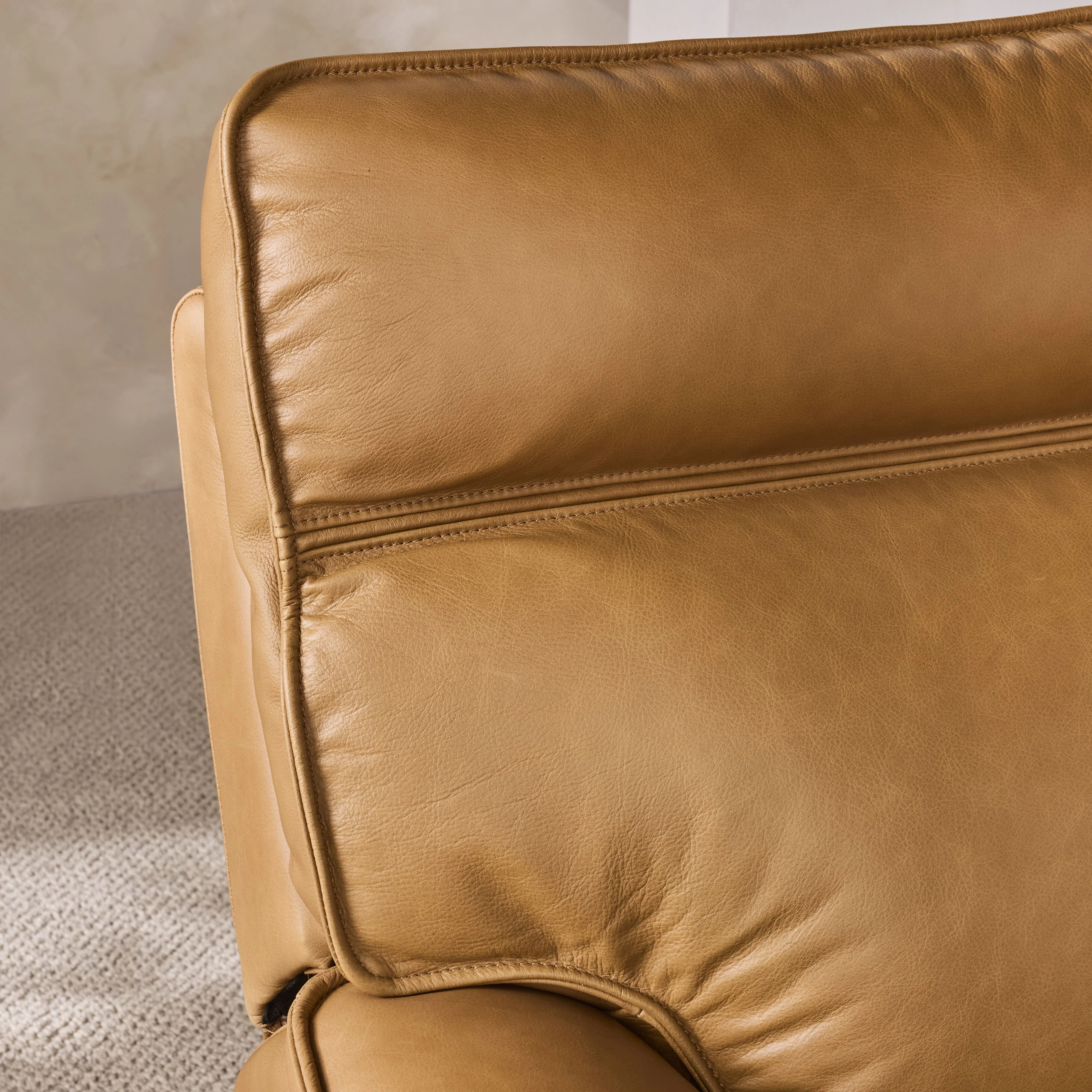 Dillon 1 Seater Leather Recliner Dakota Light Chestnut - Image 10