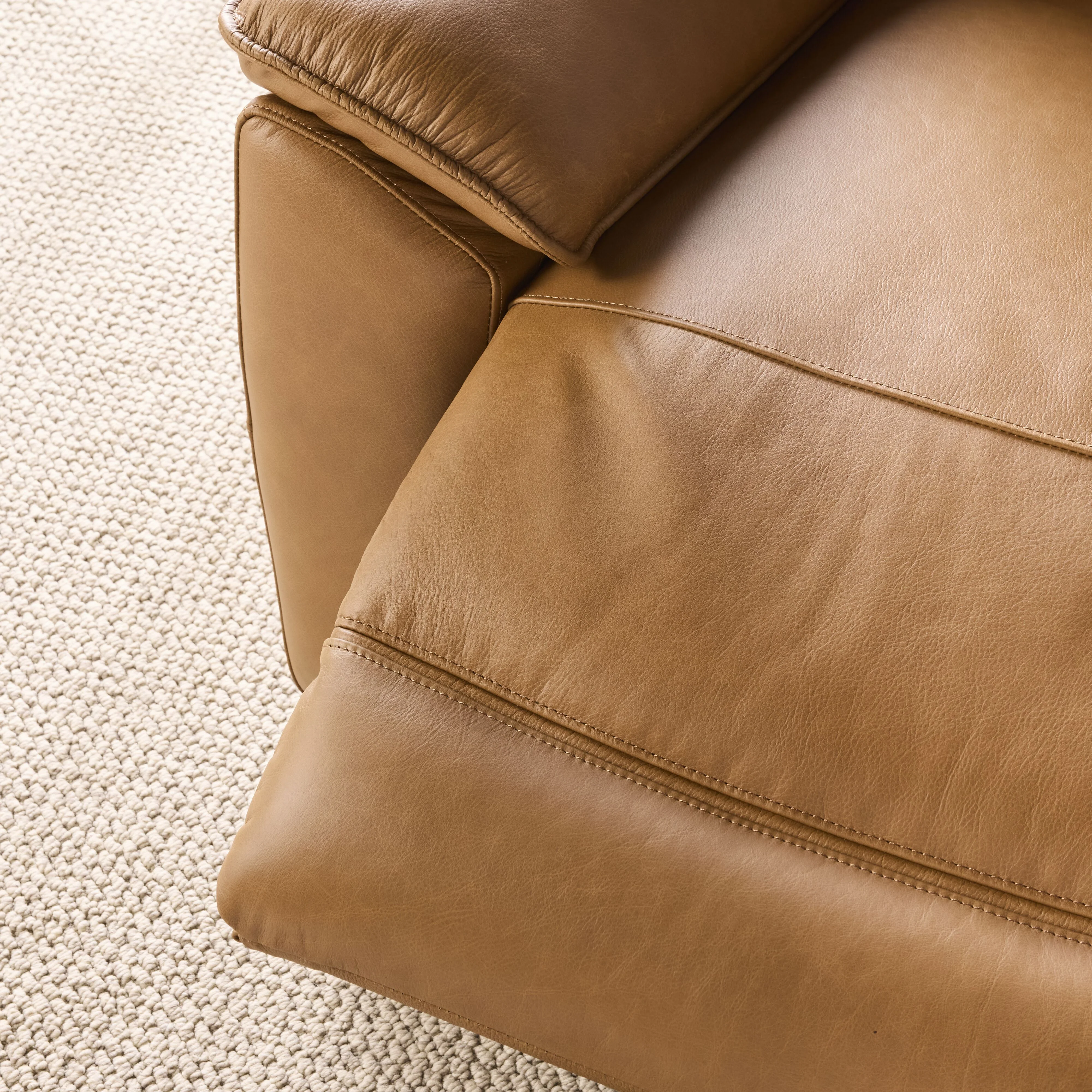 Dillon 1 Seater Leather Recliner Dakota Light Chestnut - Image 11