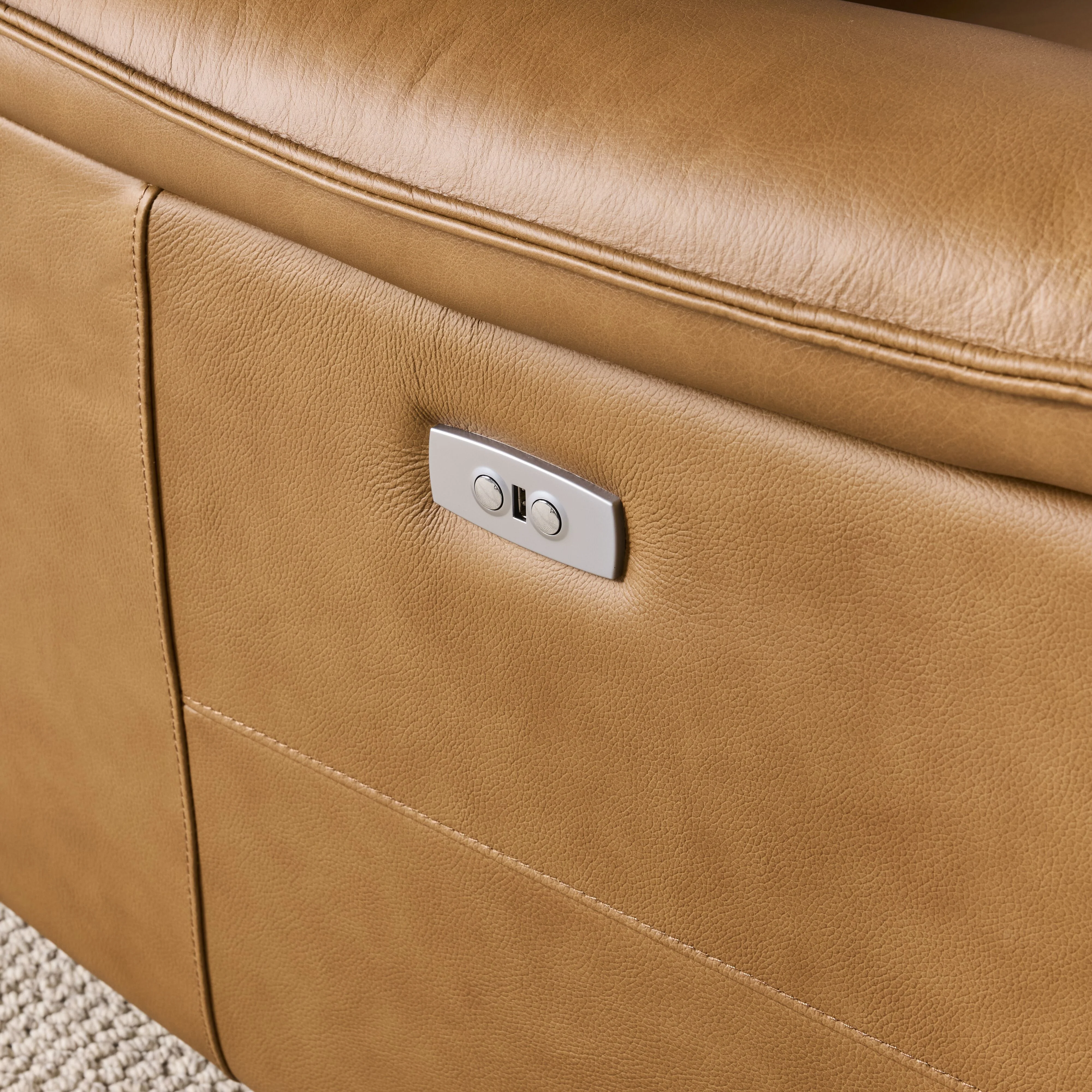 Dillon 1 Seater Leather Recliner Dakota Light Chestnut - Image 12
