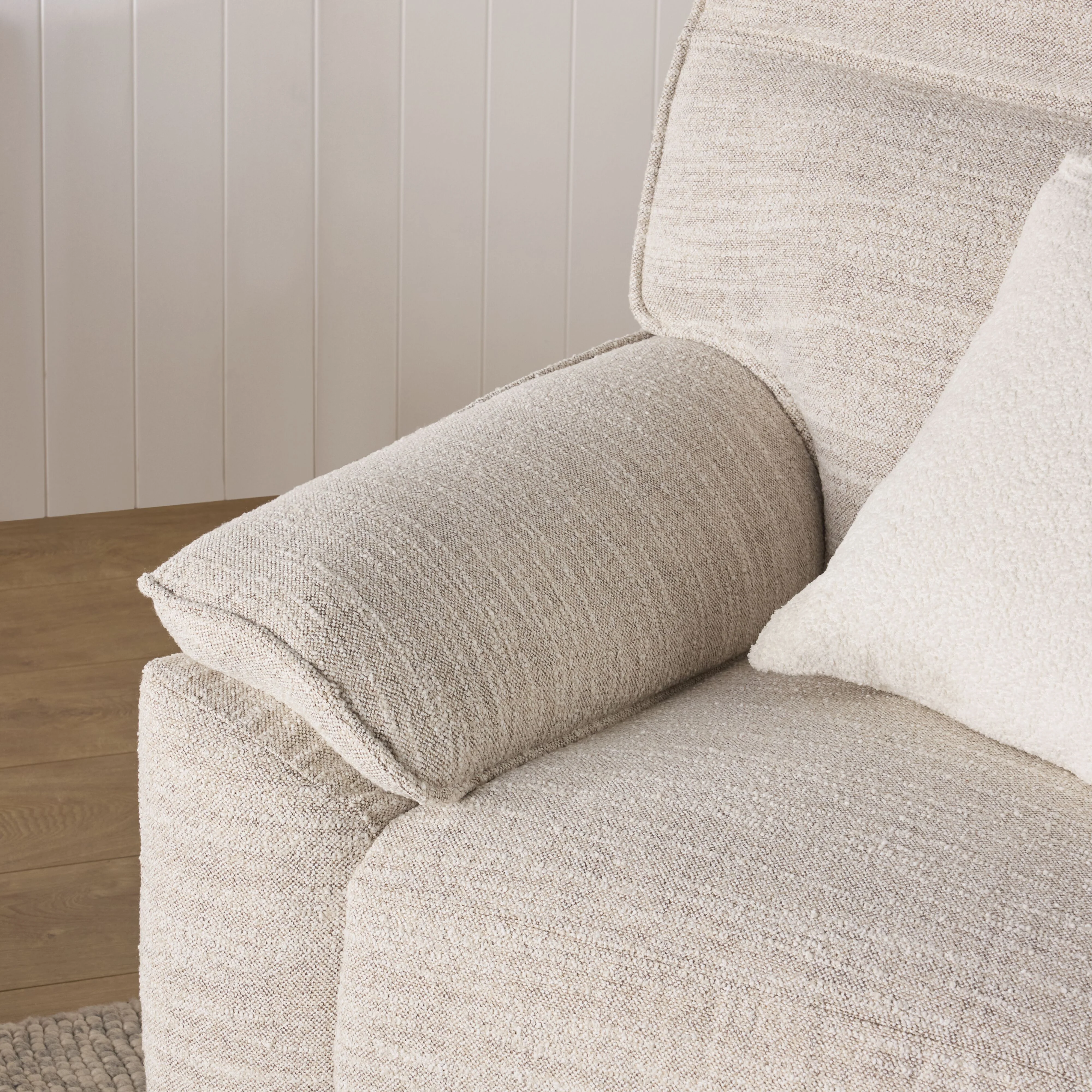 Dillon 1 Seater Recliner Natural Textured Slub - Image 12