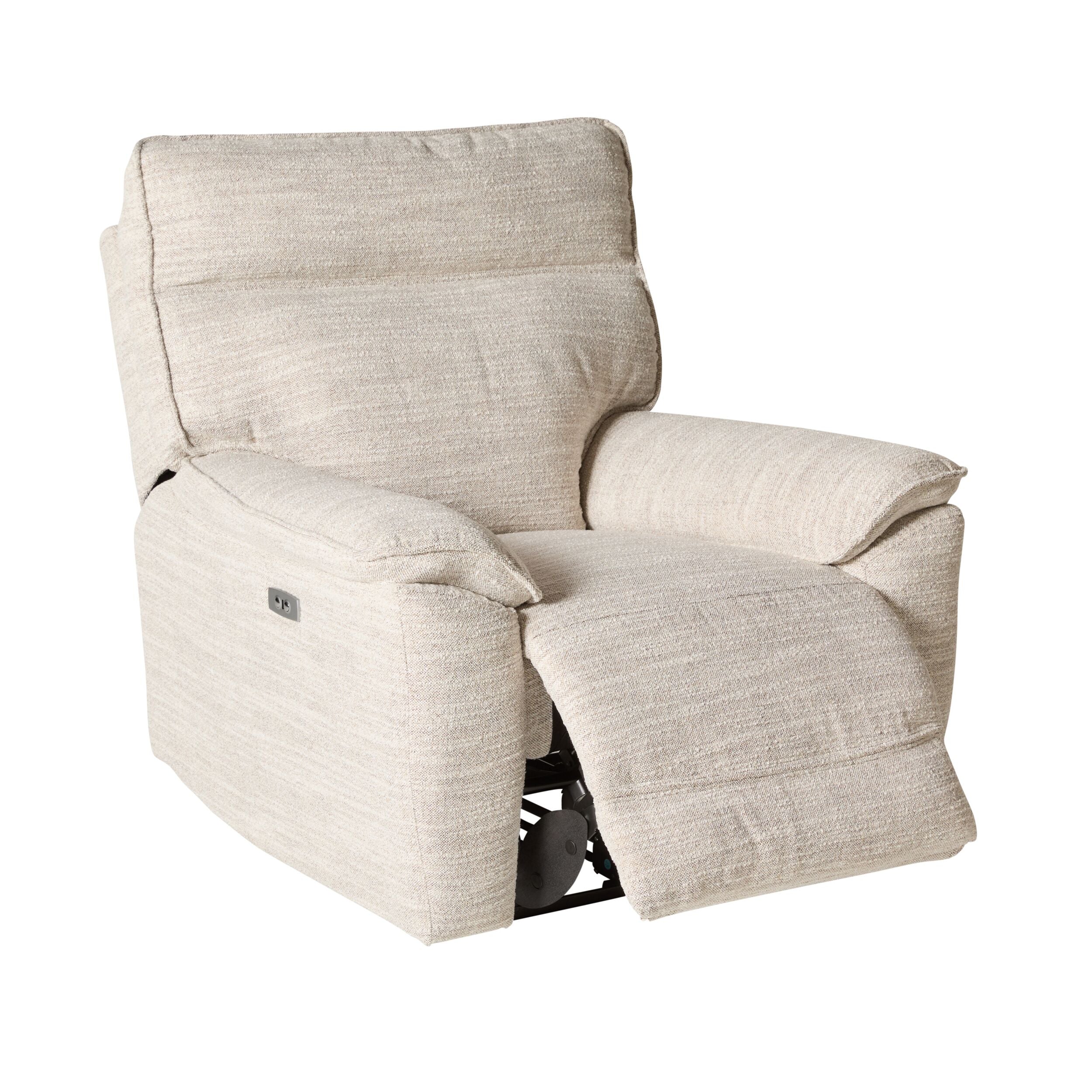 Dillon 1 Seater Recliner Natural Textured Slub - Image 3