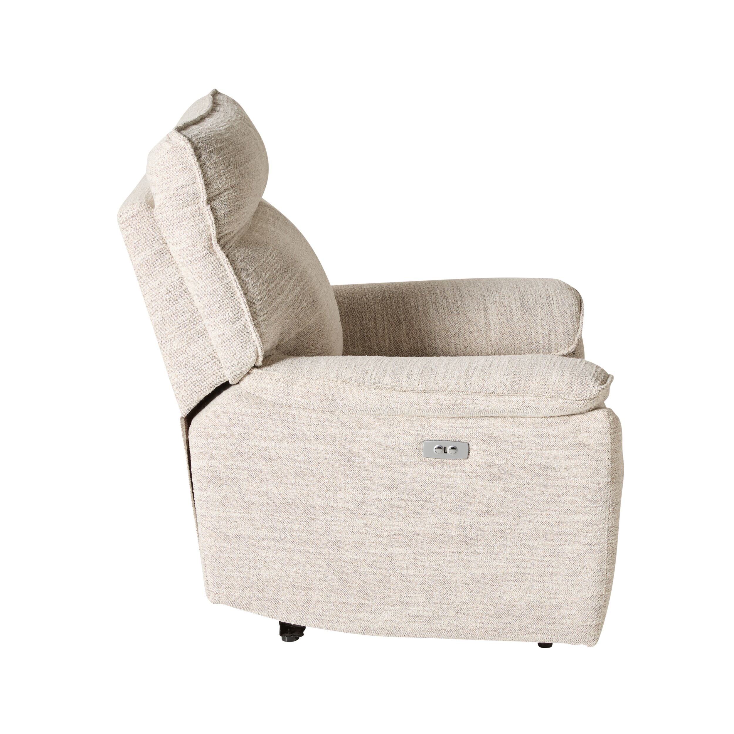 Dillon 1 Seater Recliner Natural Textured Slub - Image 5