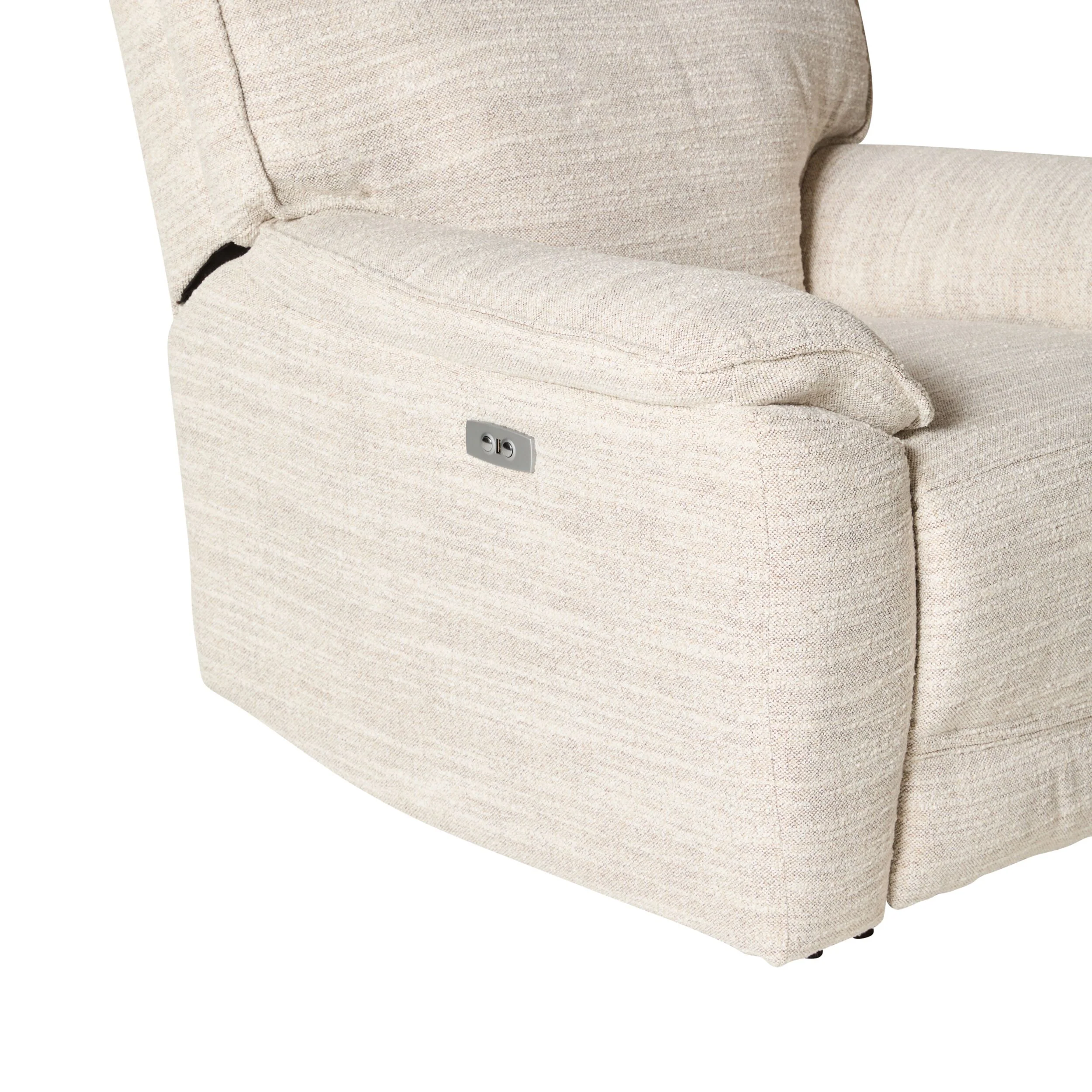 Dillon 1 Seater Recliner Natural Textured Slub - Image 8