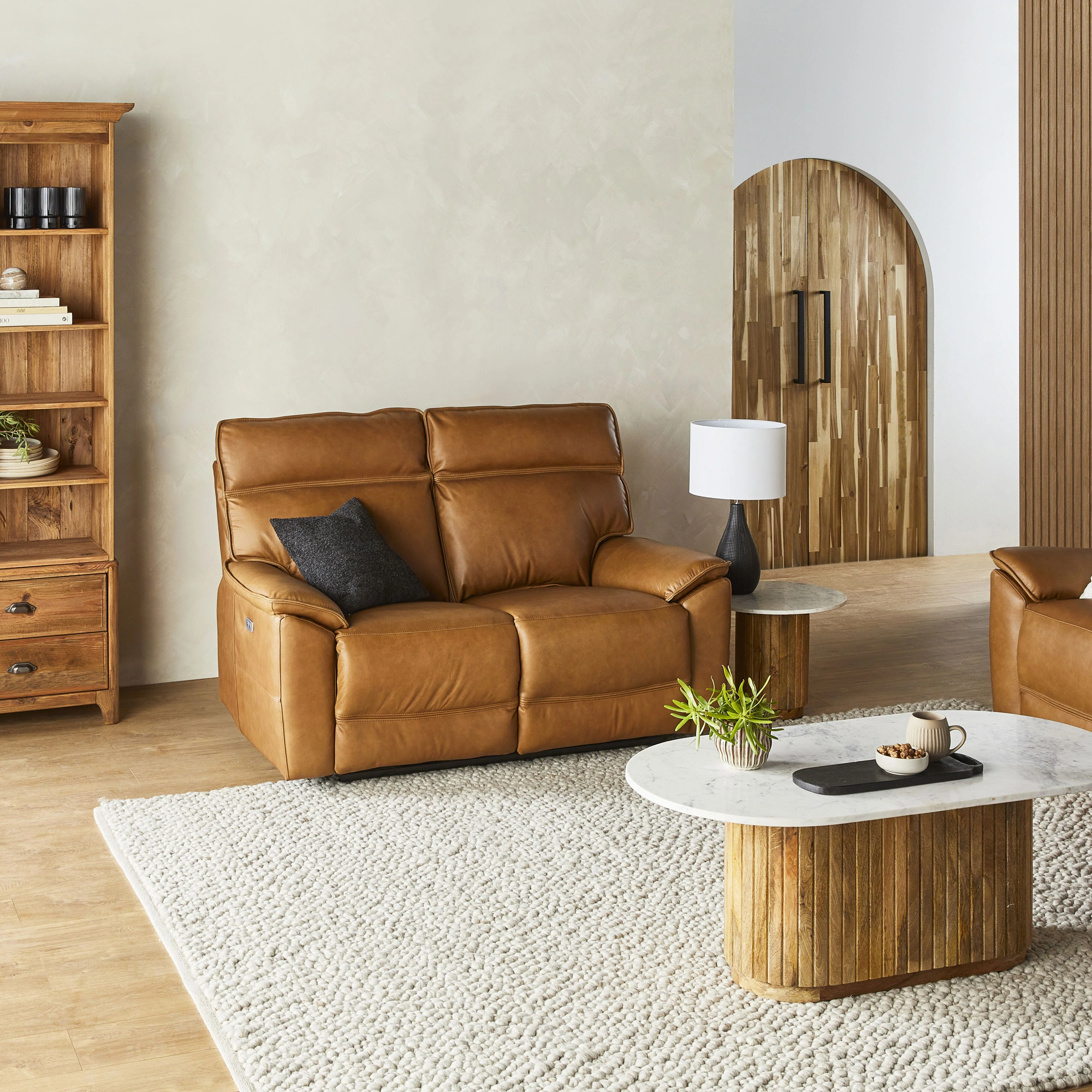 Dillon 2 Seater Leather Recliner Sofa Dakota Light Chestnut - Image 7