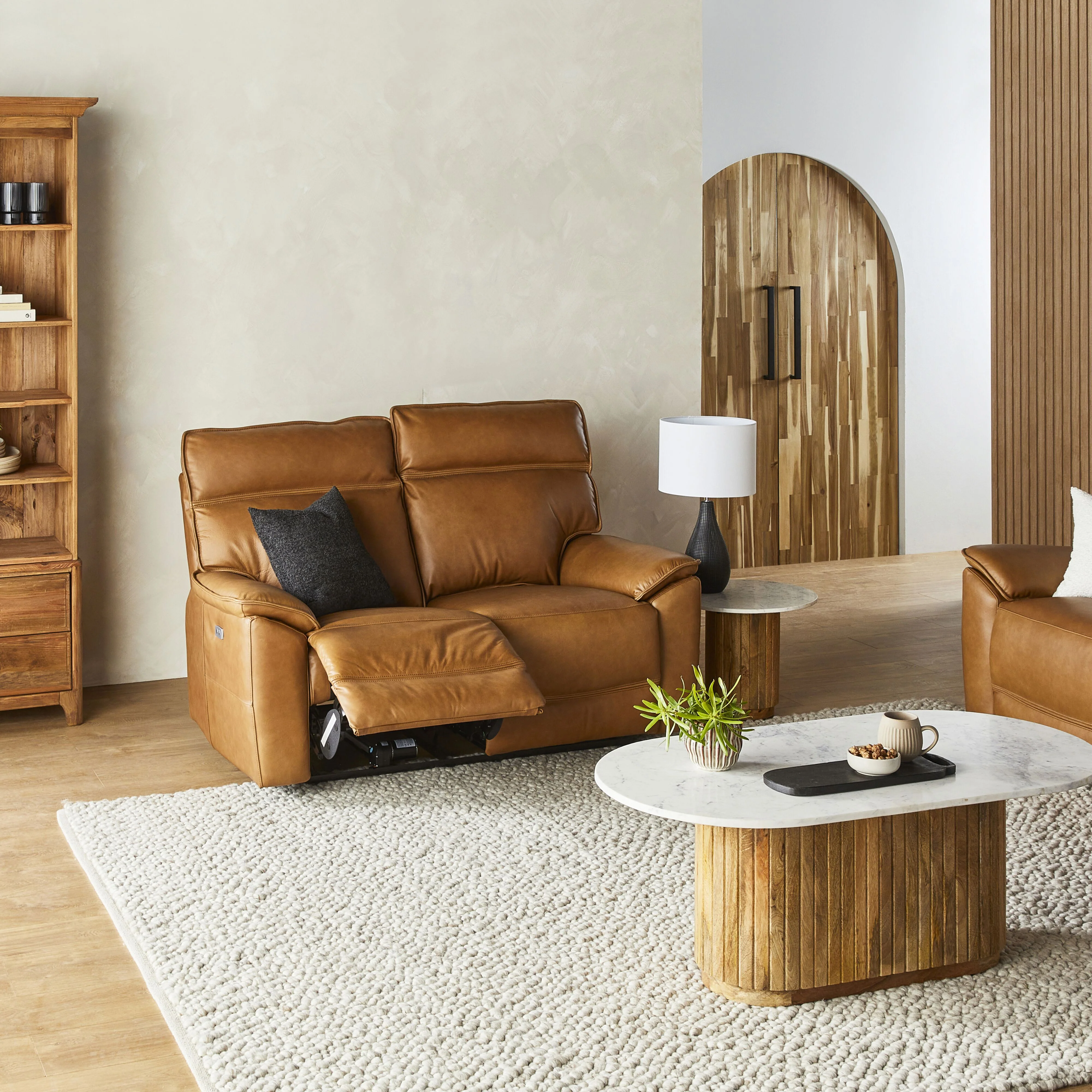 Dillon 2 Seater Leather Recliner Sofa Dakota Light Chestnut - Image 8