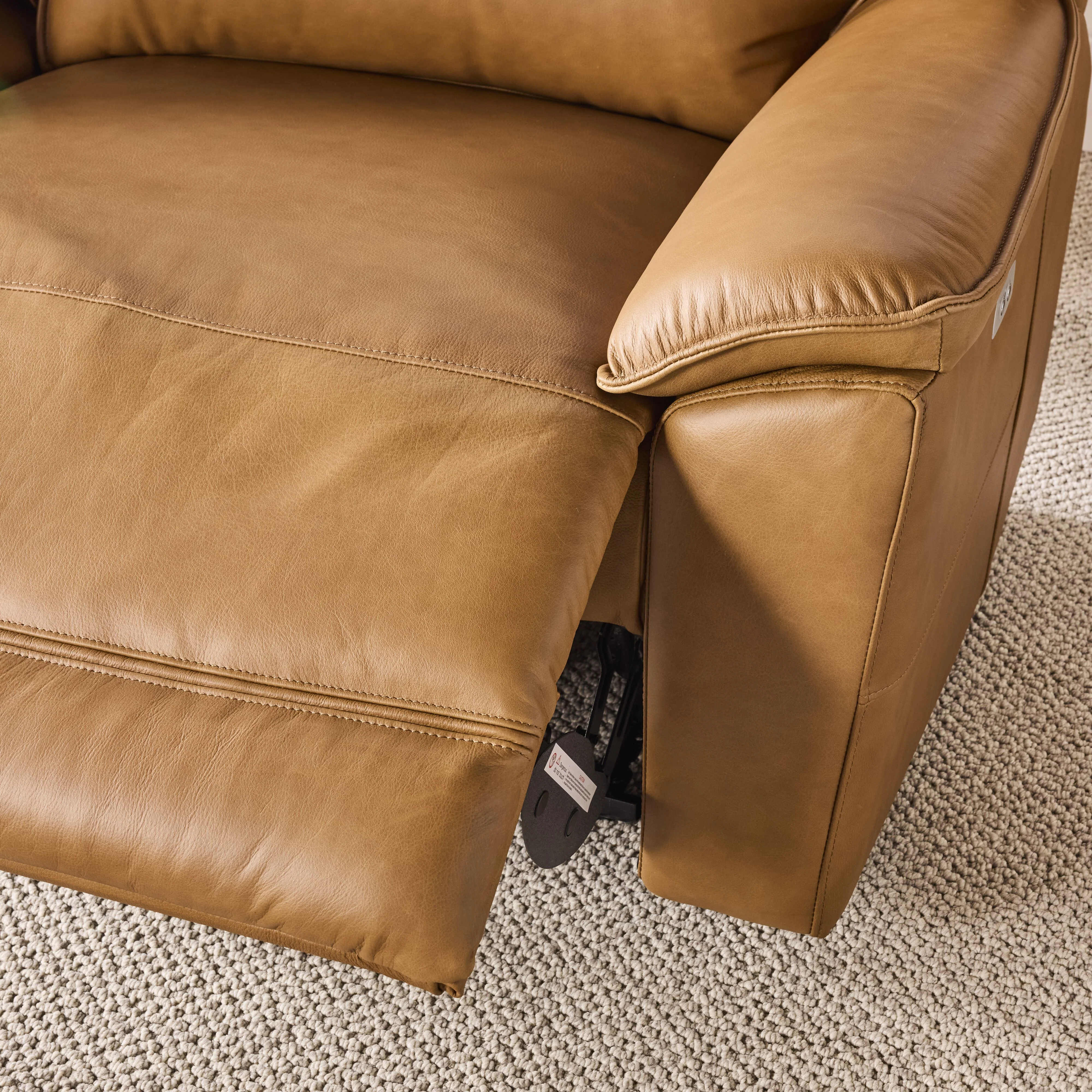 Dillon 3 Seater Leather Recliner Dakota Light Chestnut - Image 11