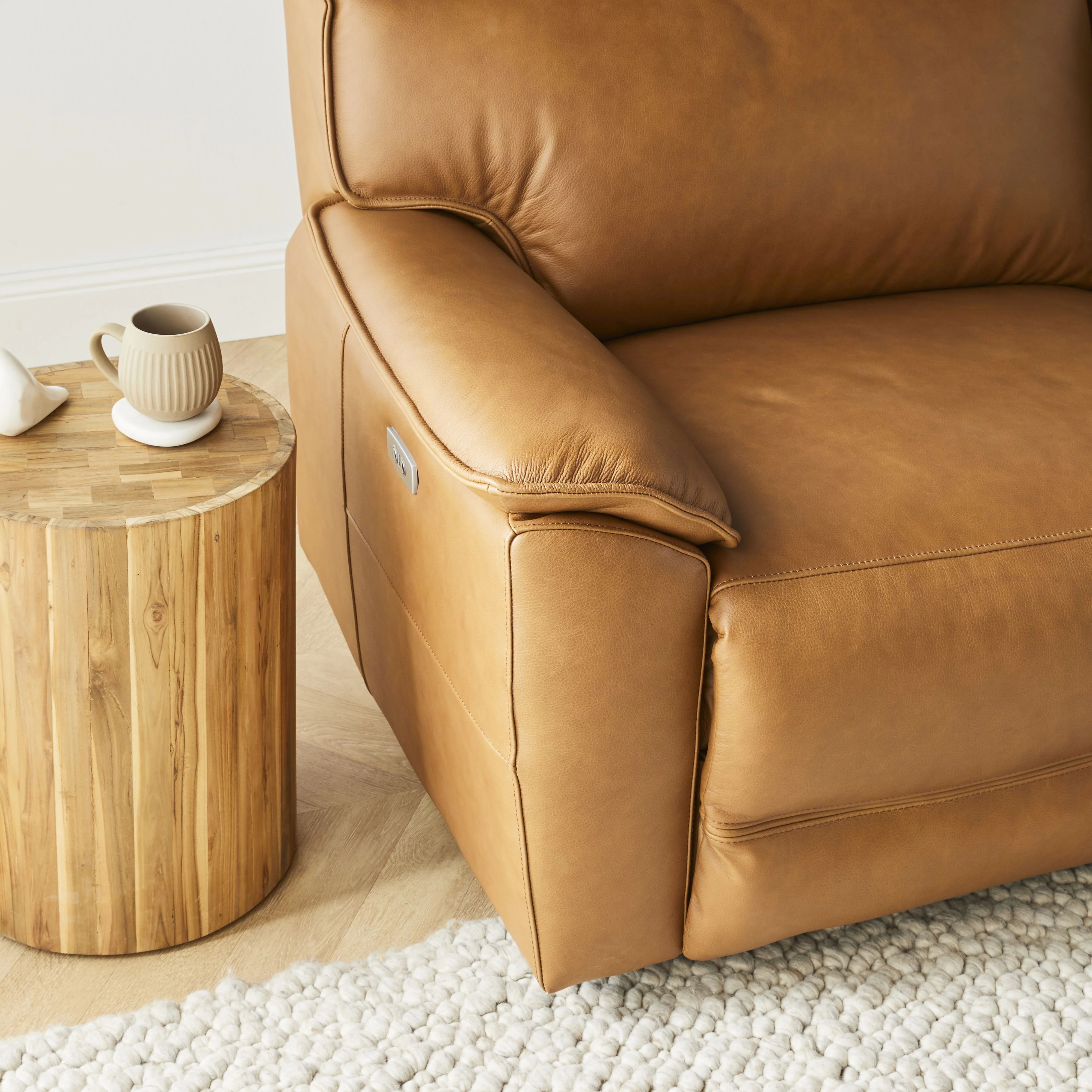 Dillon 3 Seater Leather Recliner Dakota Light Chestnut - Image 13