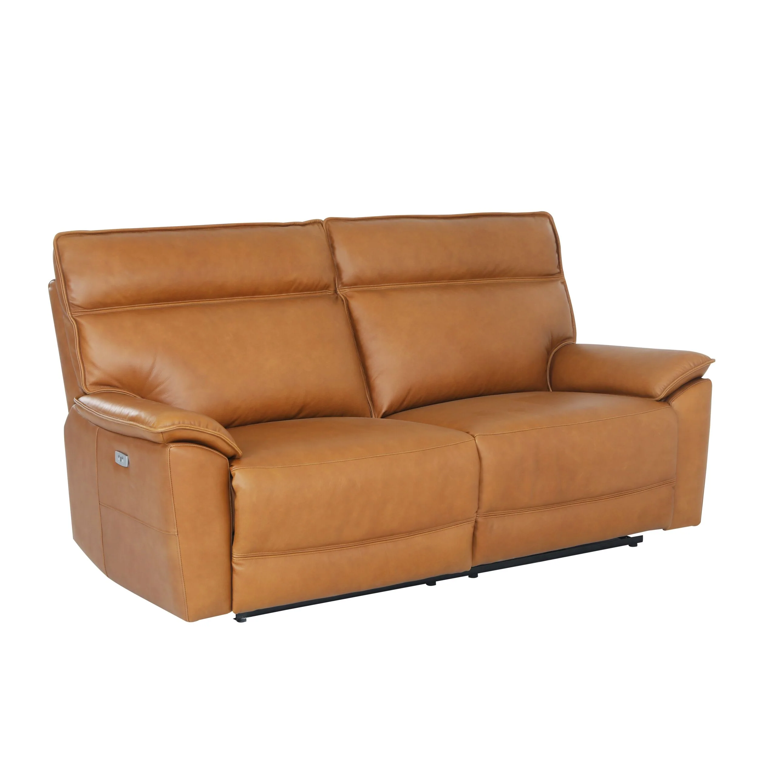 Dillon 3 Seater Leather Recliner Dakota Light Chestnut - Image 2