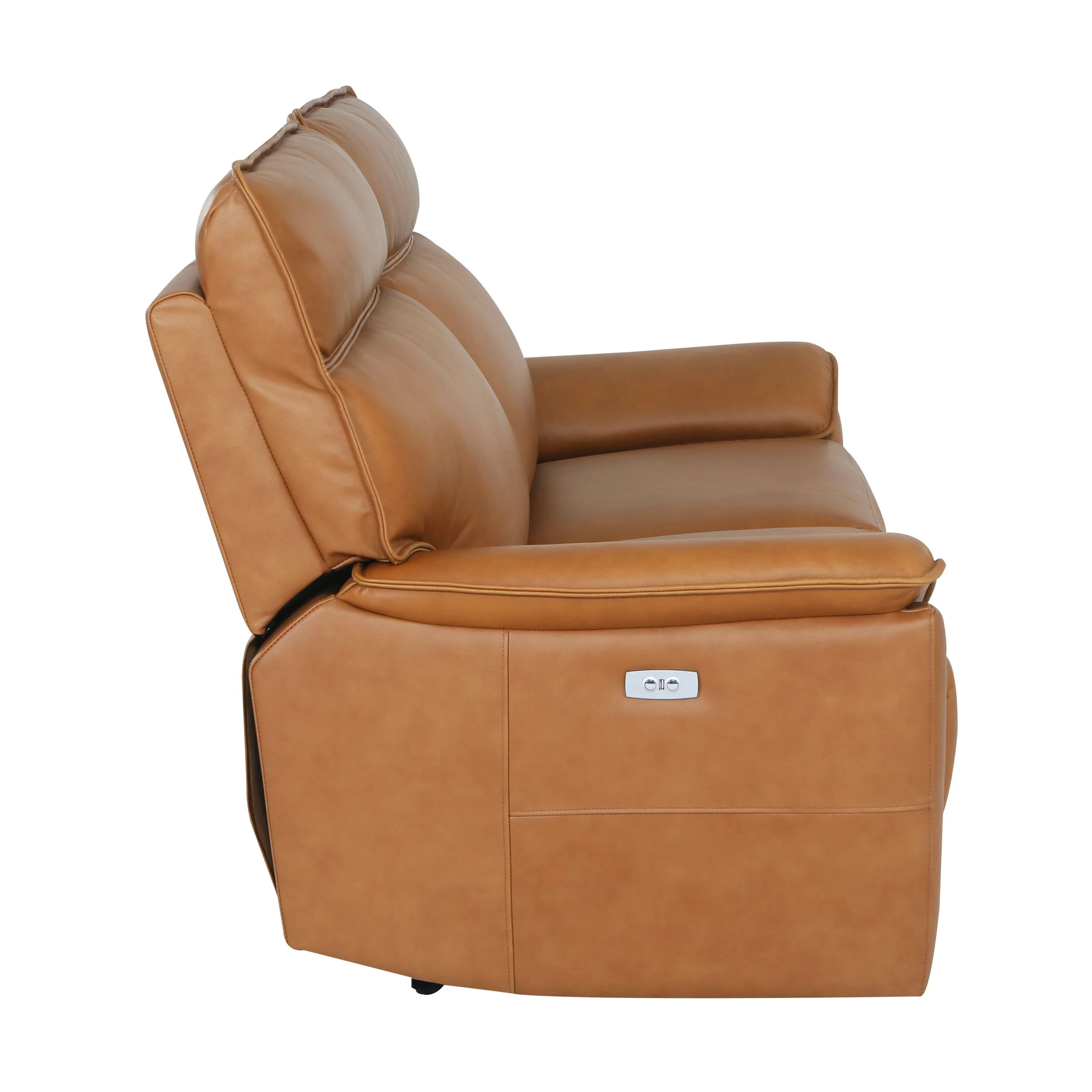 Dillon 3 Seater Leather Recliner Dakota Light Chestnut - Image 4