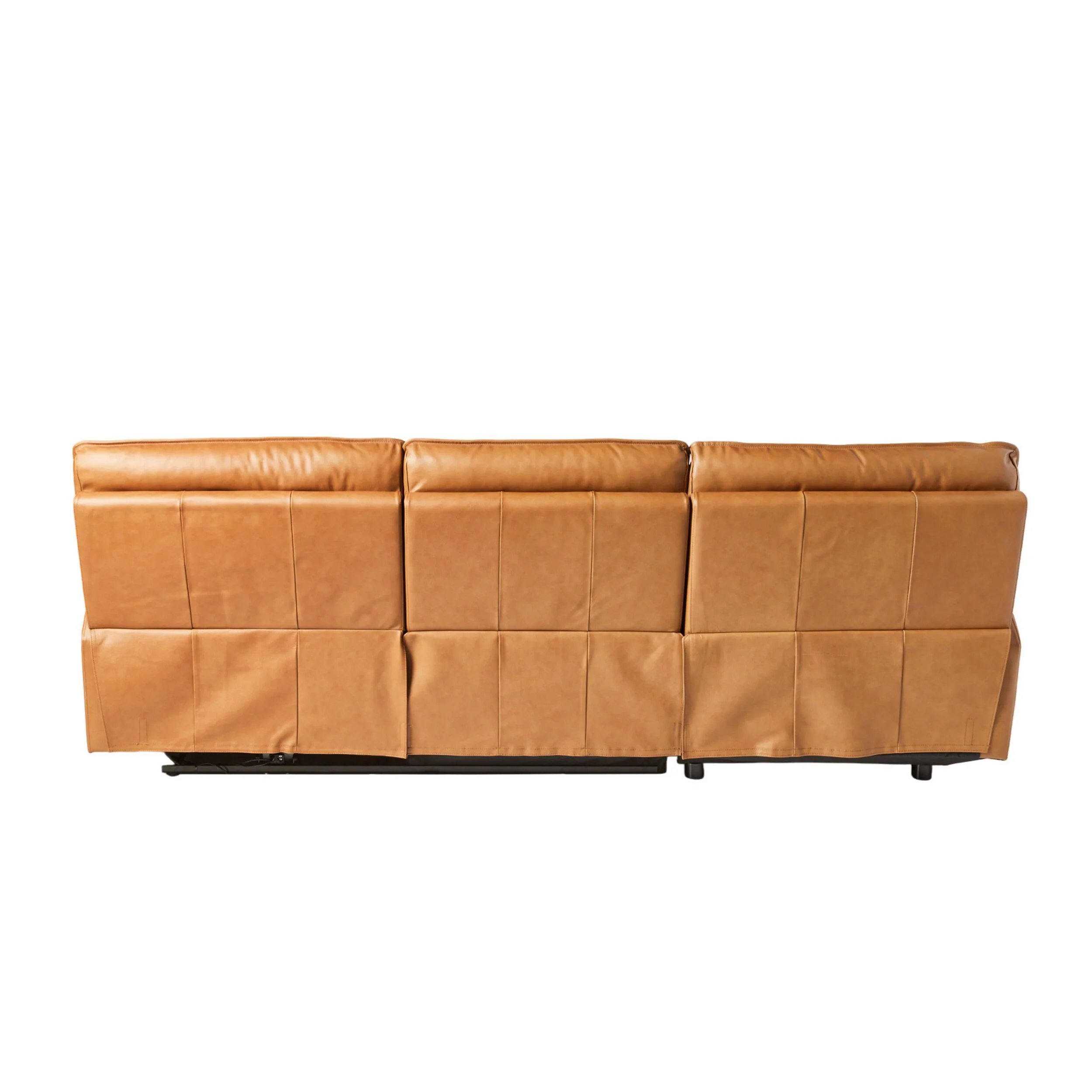 Dillon 3 Seater Leather Recliner Sofa with Left Chaise Dakota Light Chestnut - Image 4