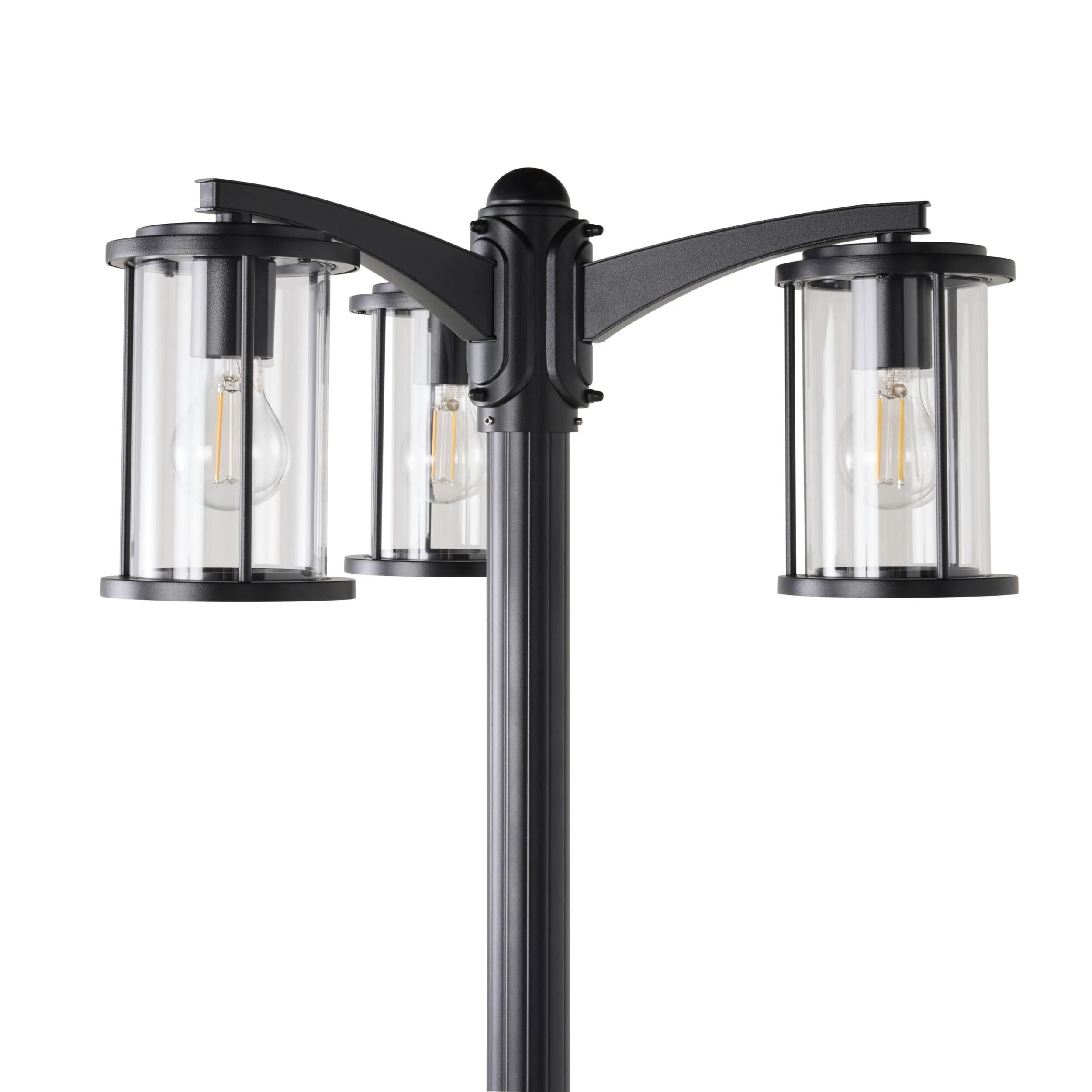 Dover 3 Light Exterior Lamp Post Black 200cm - Image 2