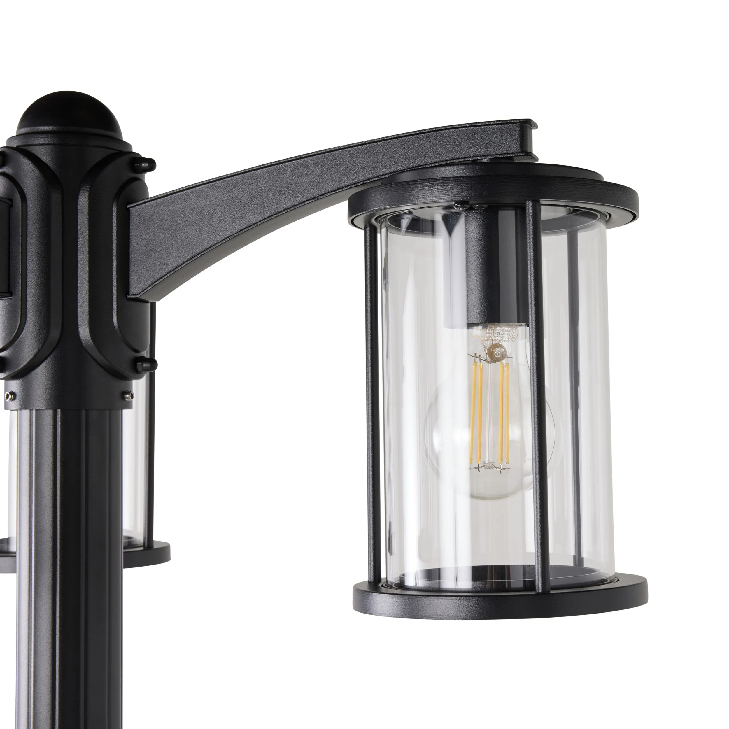 Dover 3 Light Exterior Lamp Post Black 200cm - Image 3