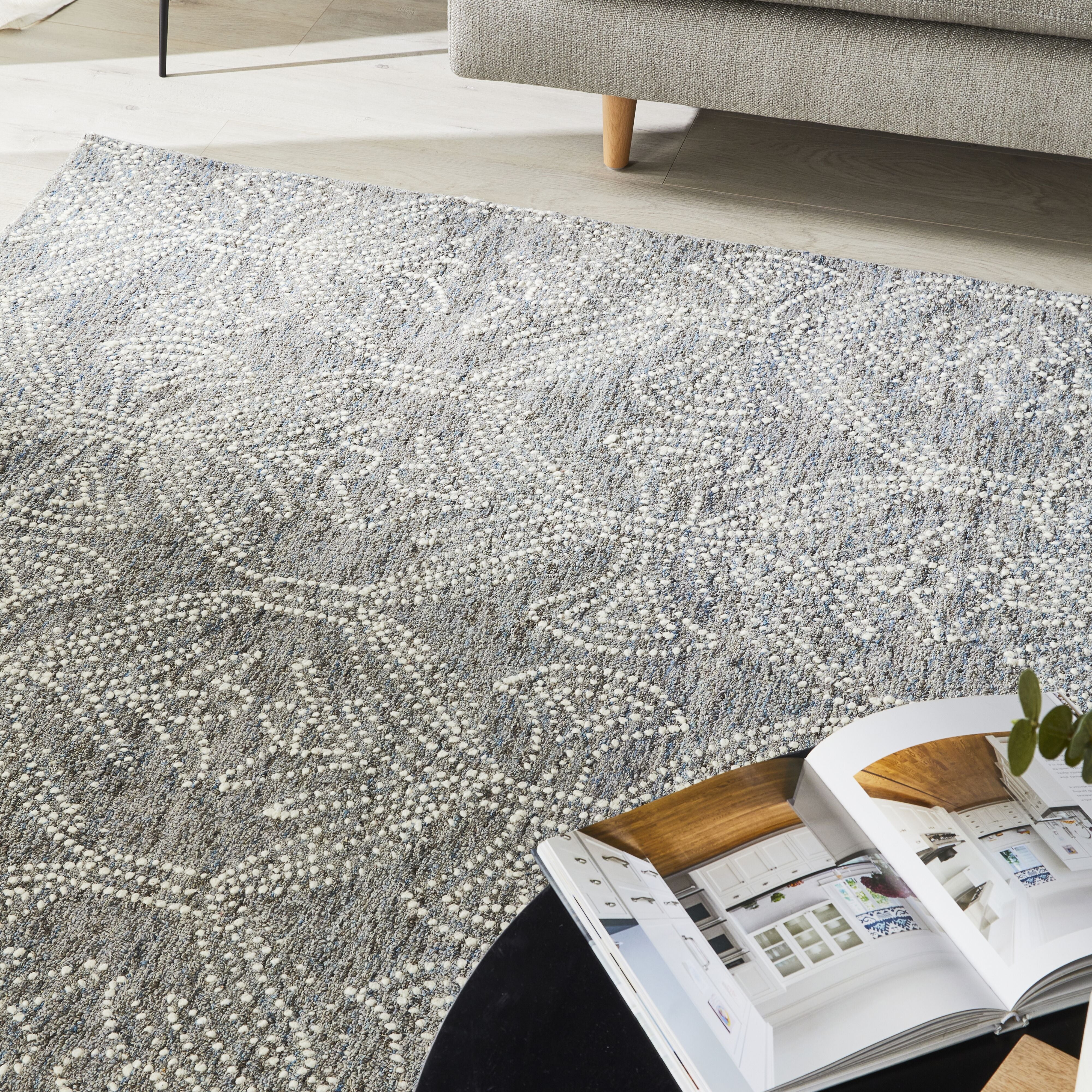 Dreamtime Hand Tufted Wool Grey Rug 300x240cm - Image 6