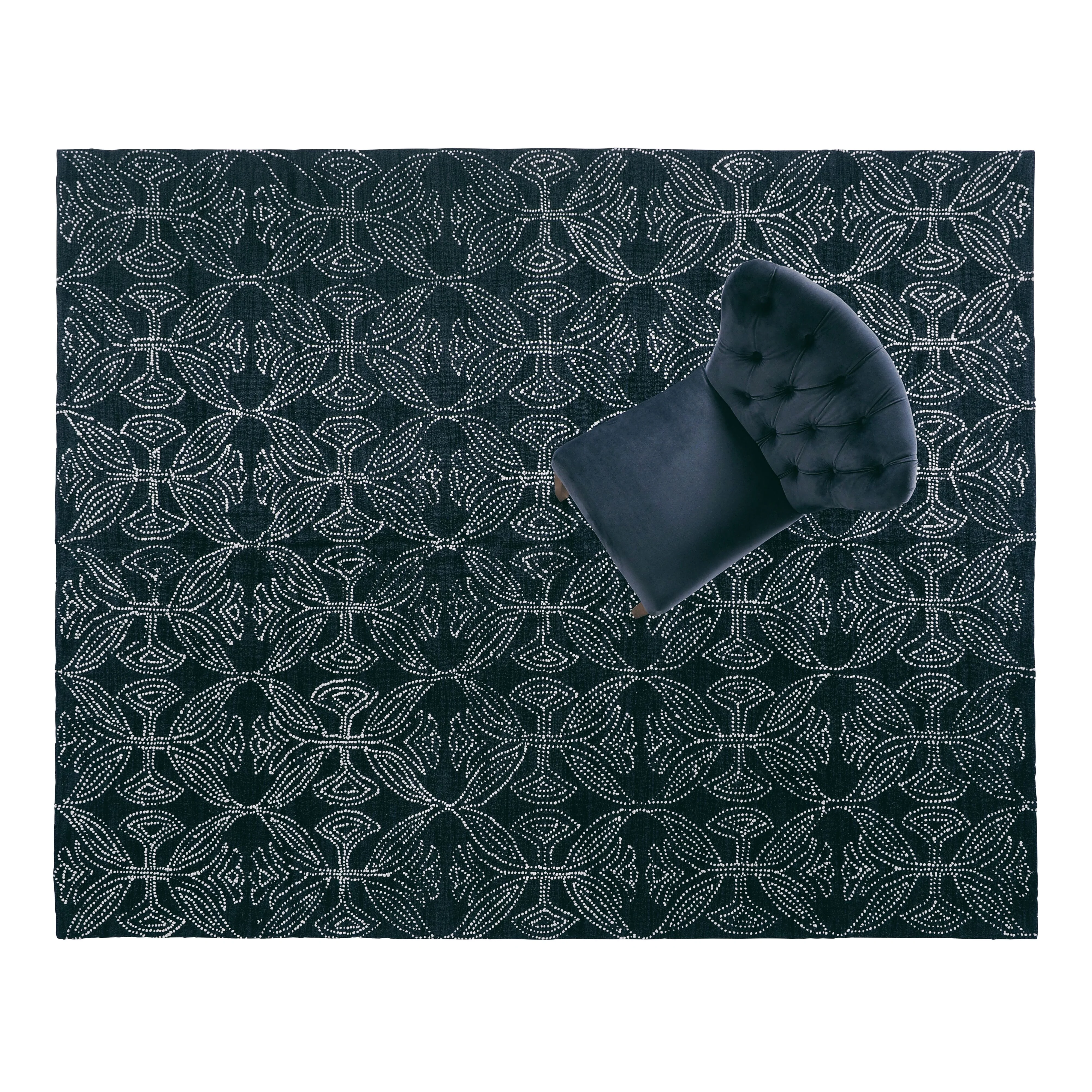 Dreamtime Hand Tufted Wool Black & White Rug 300x240cm - Image 8