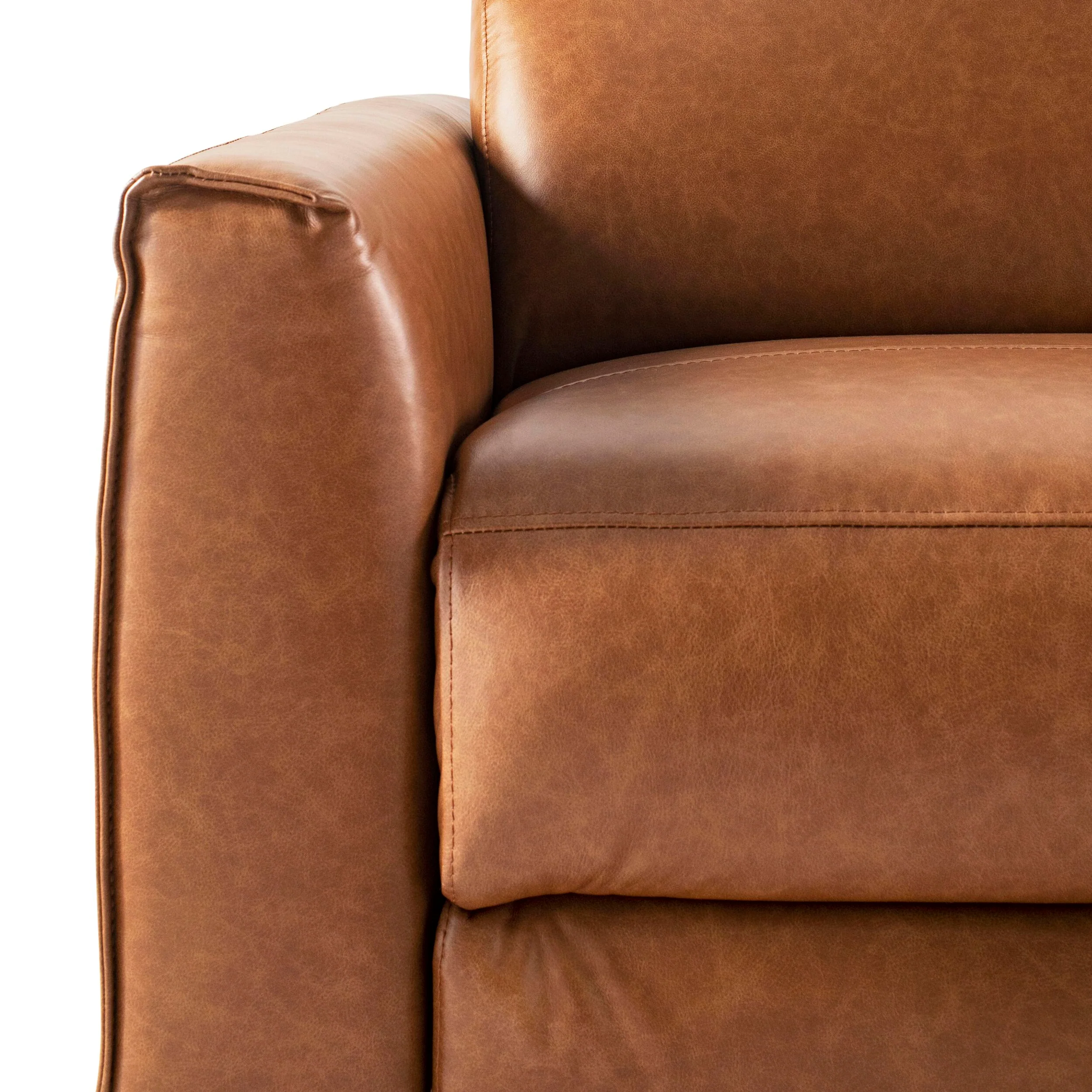 Dunaway 2 Seater Leather Recliner Sofa Dakota Vintage Saddle - Image 5