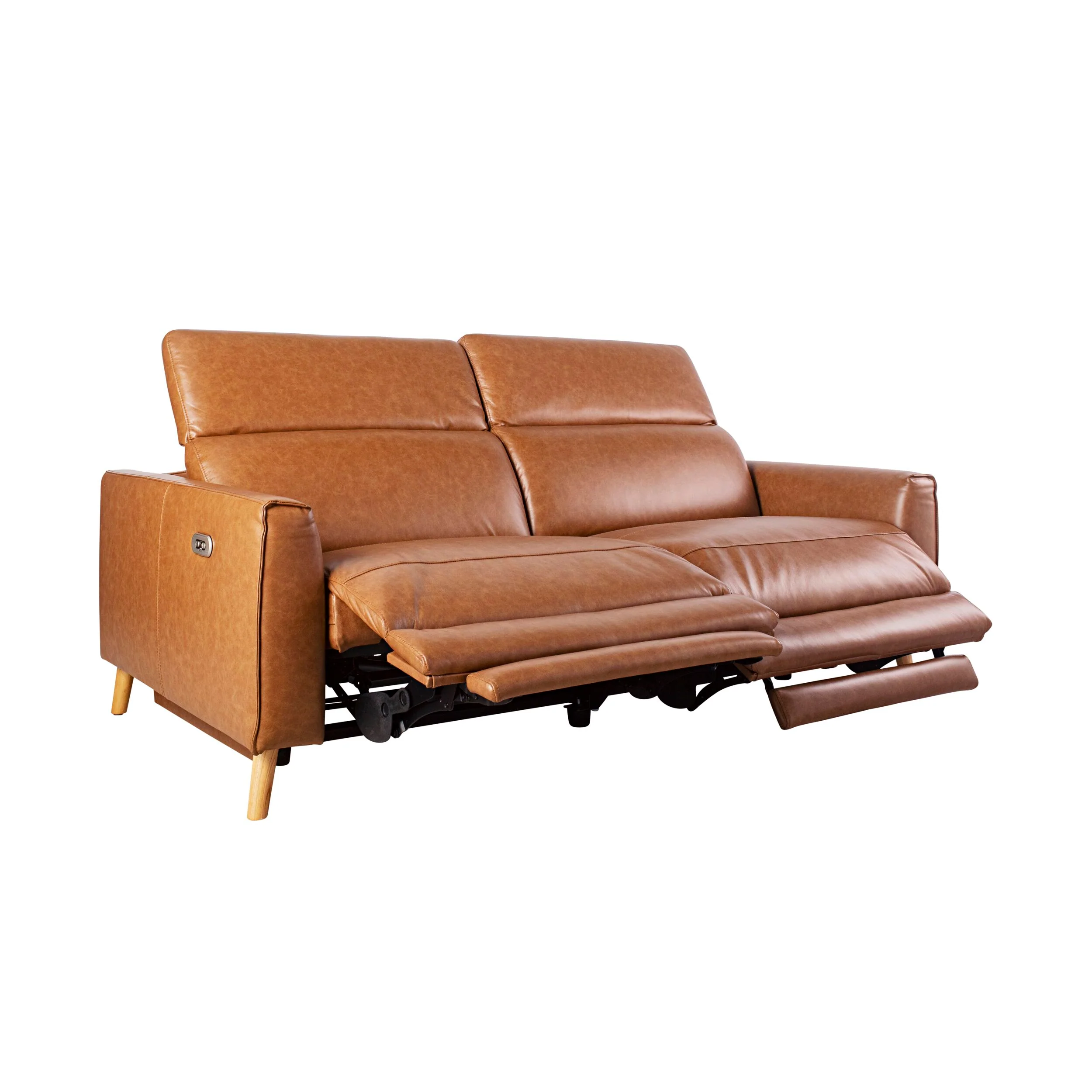 Dunaway 2 Seater Leather Recliner Sofa Dakota Vintage Saddle - Image 8