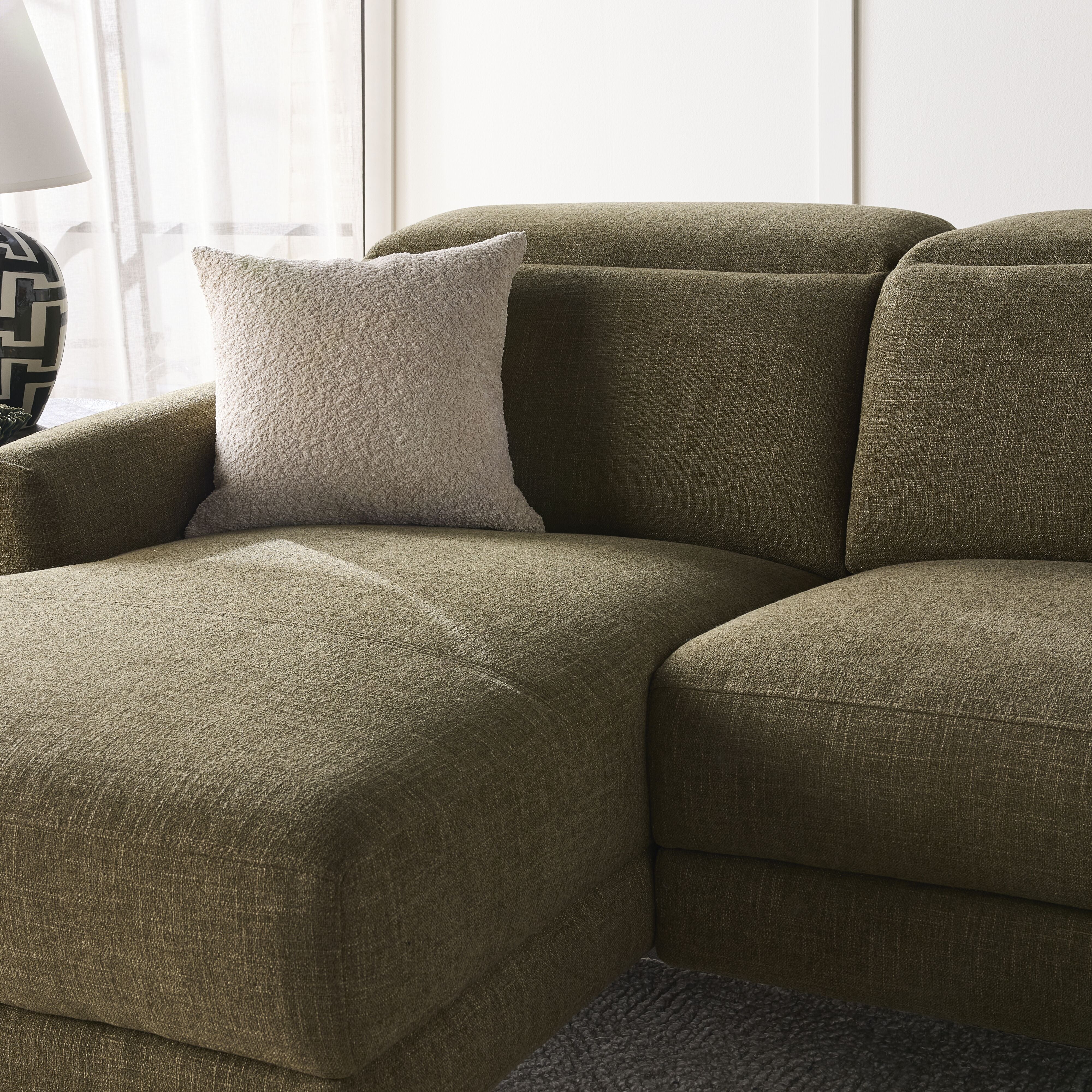 Dunaway 3 Seater Recliner Chaise Sofa Daintree Green - Image 13