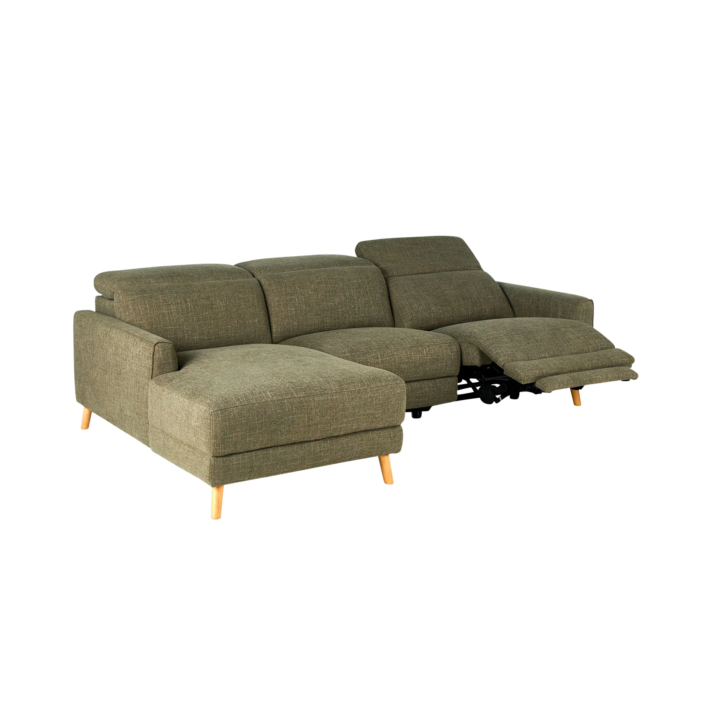 Dunaway 3 Seater Recliner Chaise Sofa Daintree Green - Image 3