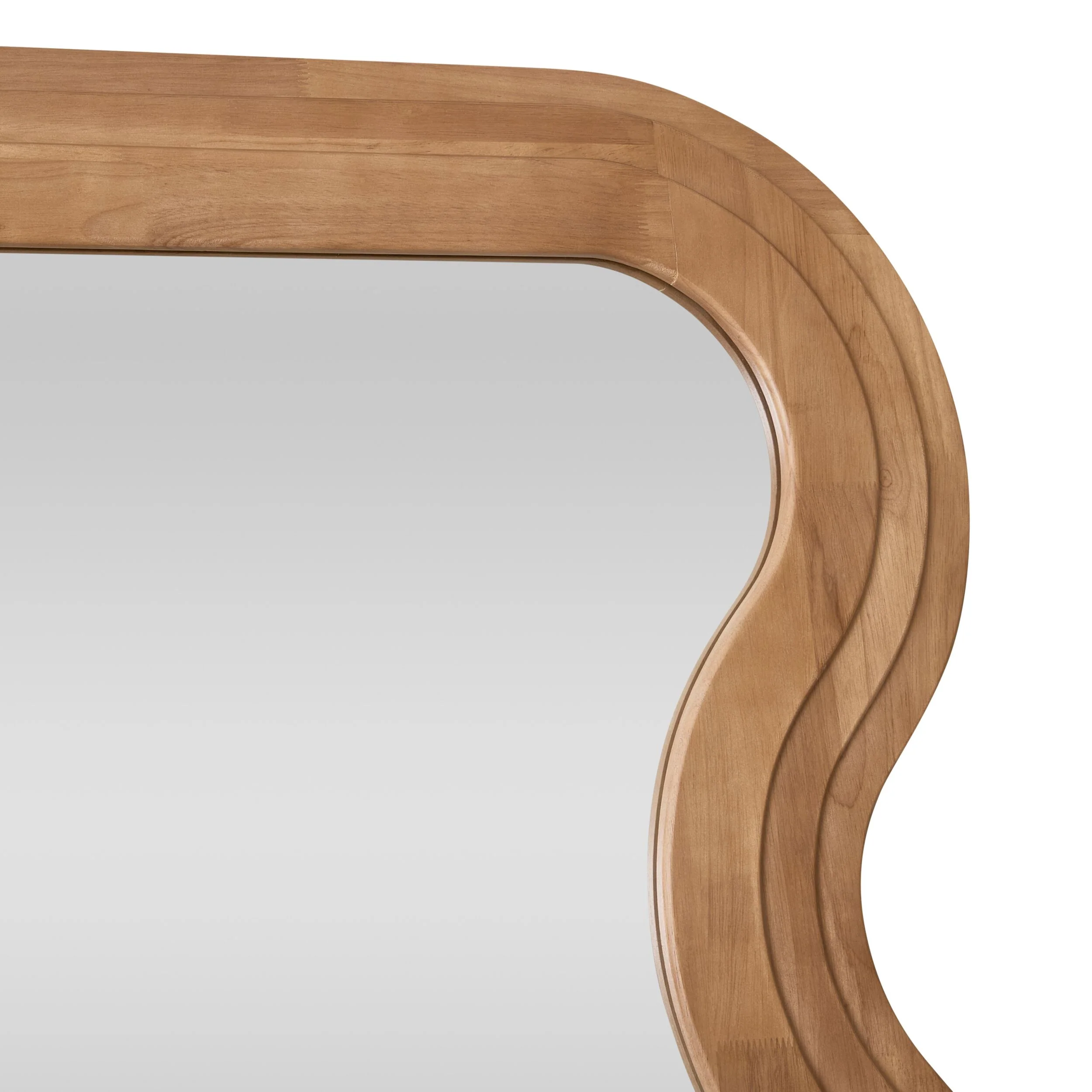 Echoes Scalloped Wooden Floor Mirror 81x182cm - Image 2