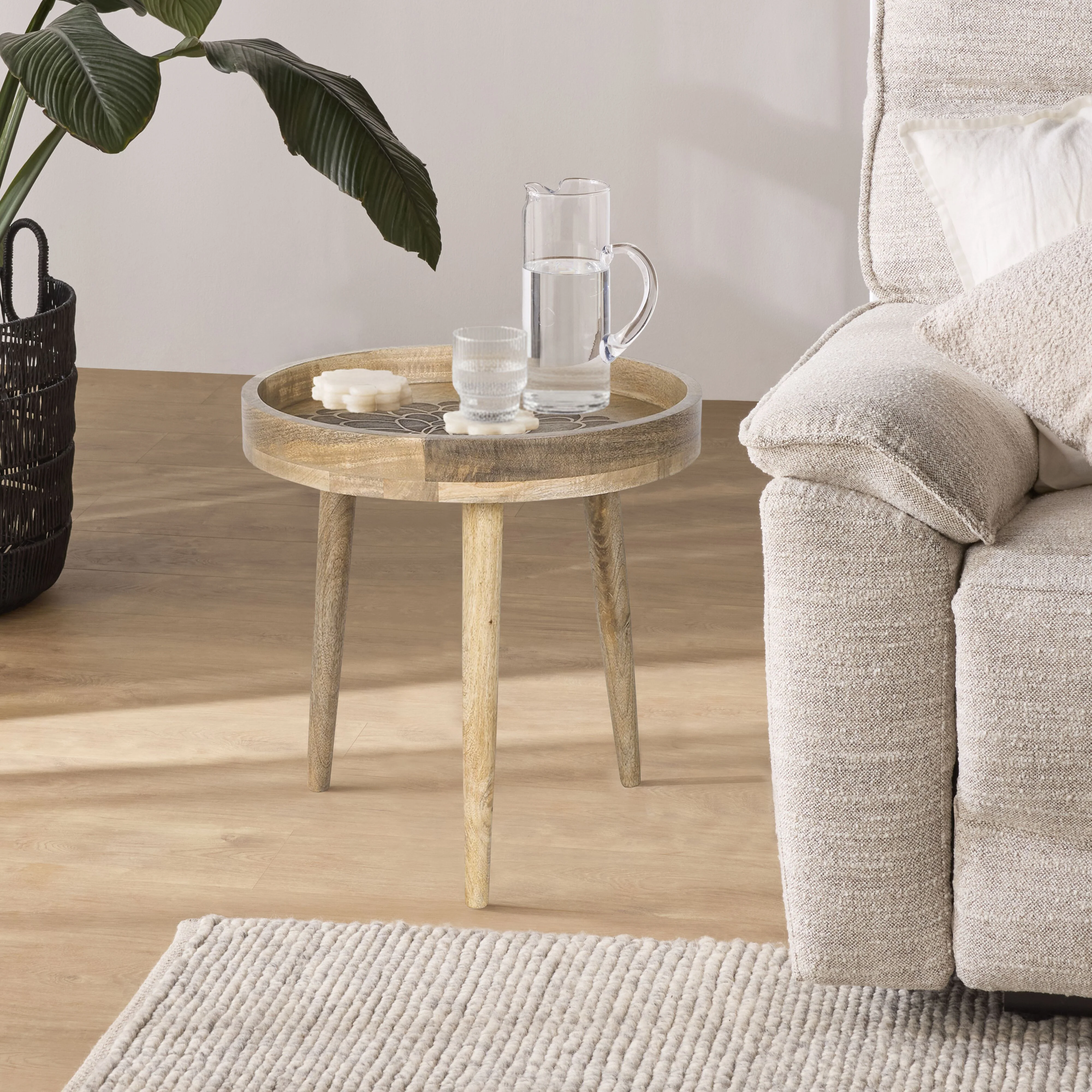 Eco Sole Flower Round Tray Table 47x46cm - Image 6