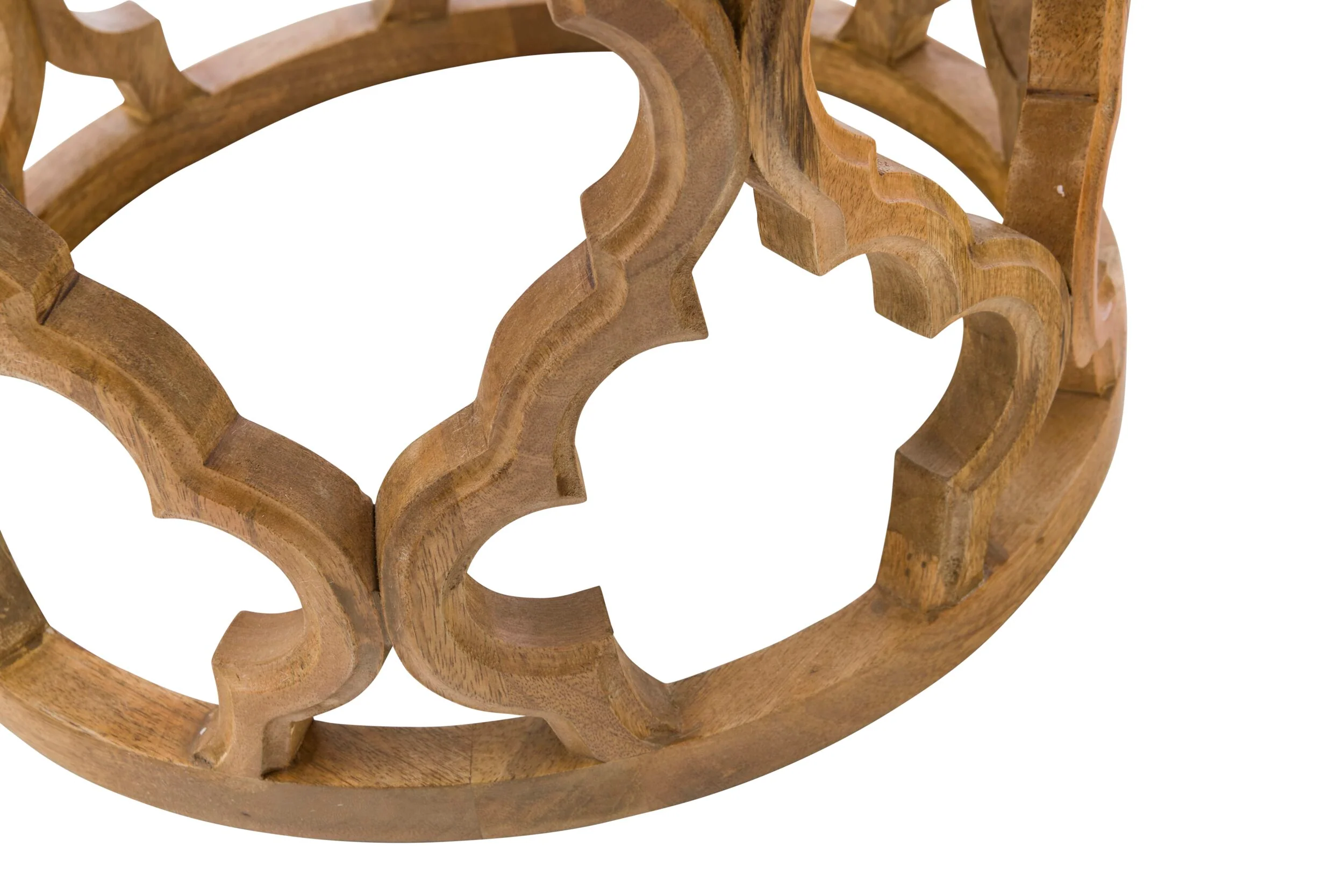 Eco Sole Peony Flower Carved Round Side Table Large 45.7x48.2cm - Image 2