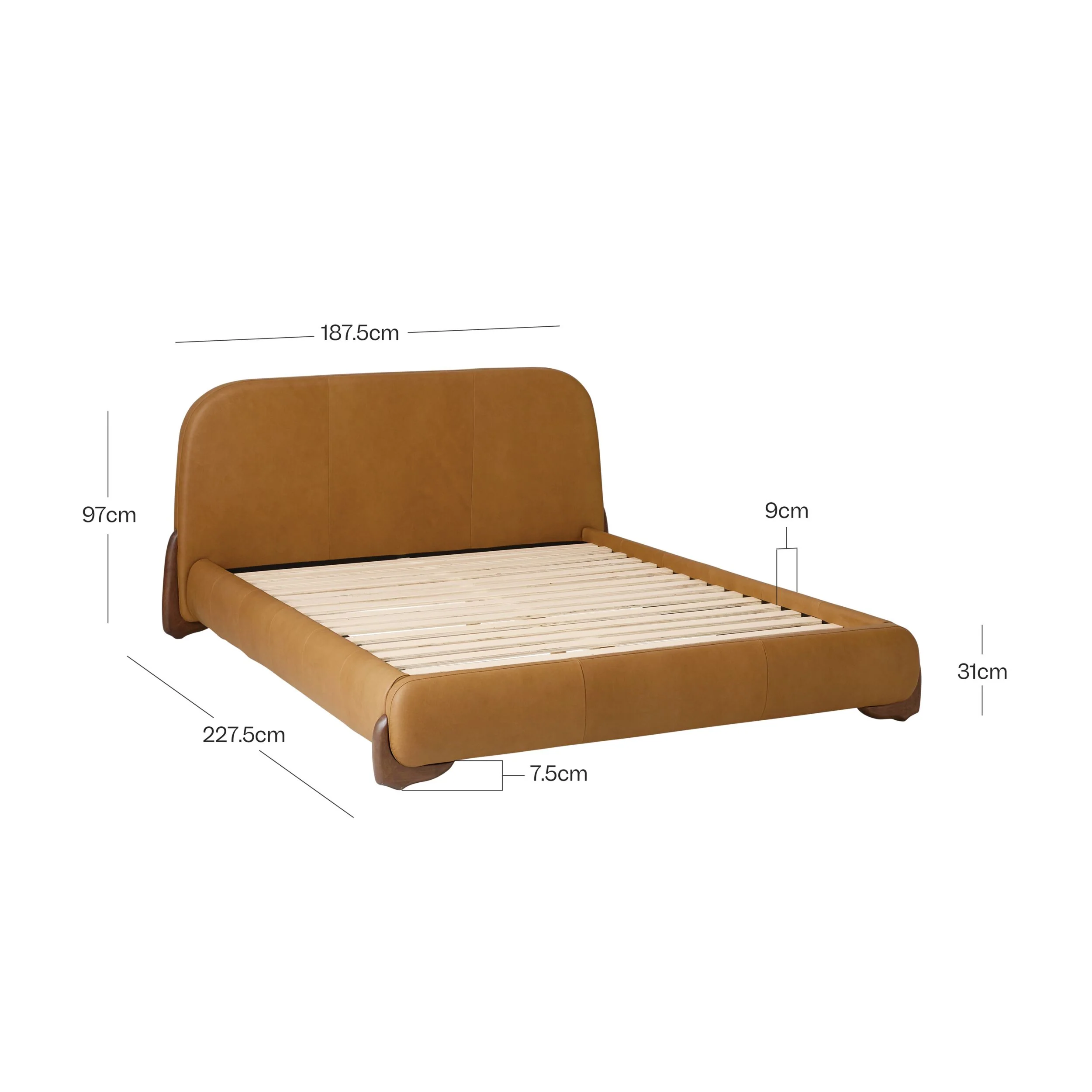 Eden Leather Queen Bed - Image 4