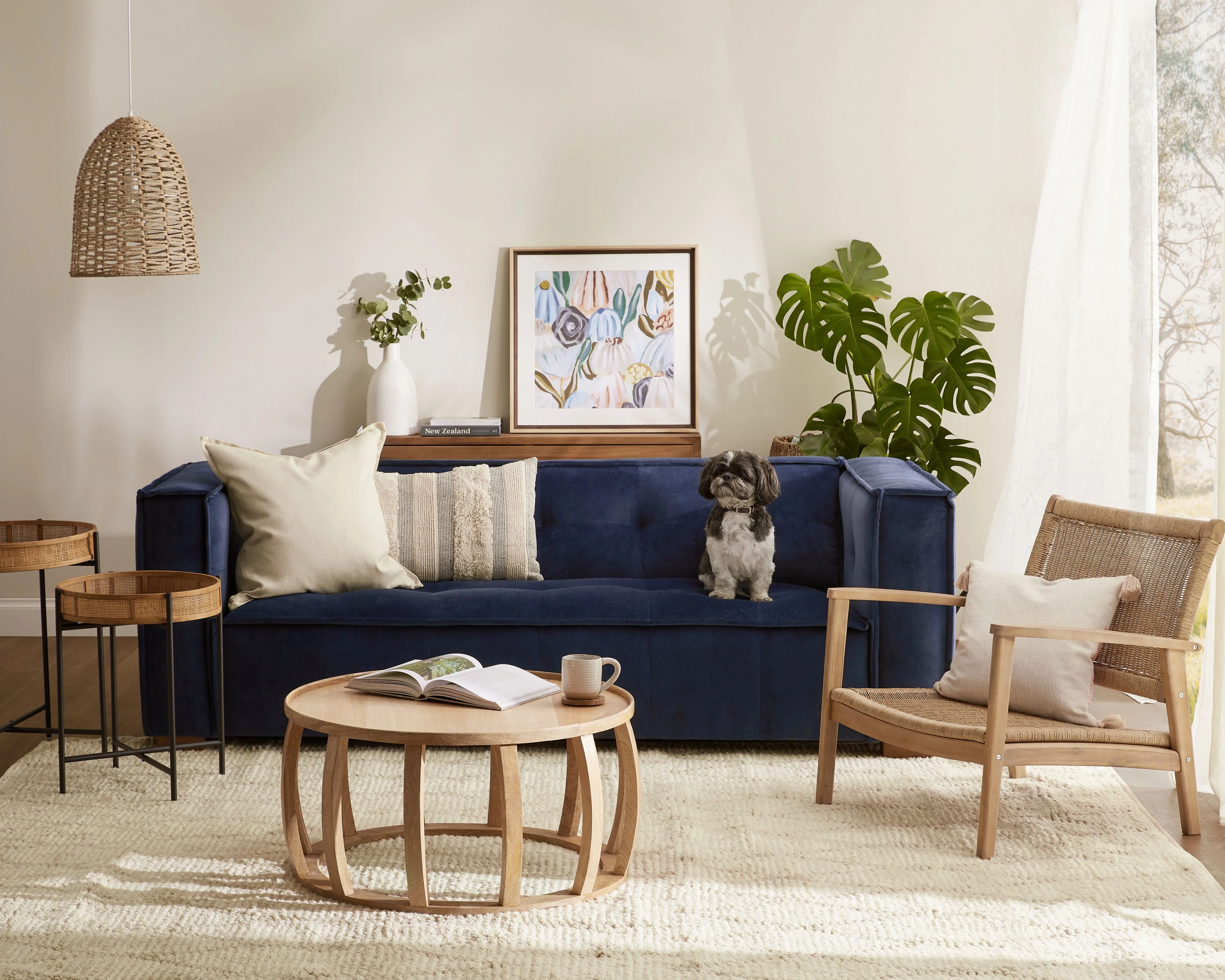 Elementa 3 Seater Velvet Sofa Sapphire Blue C-044 - Image 6