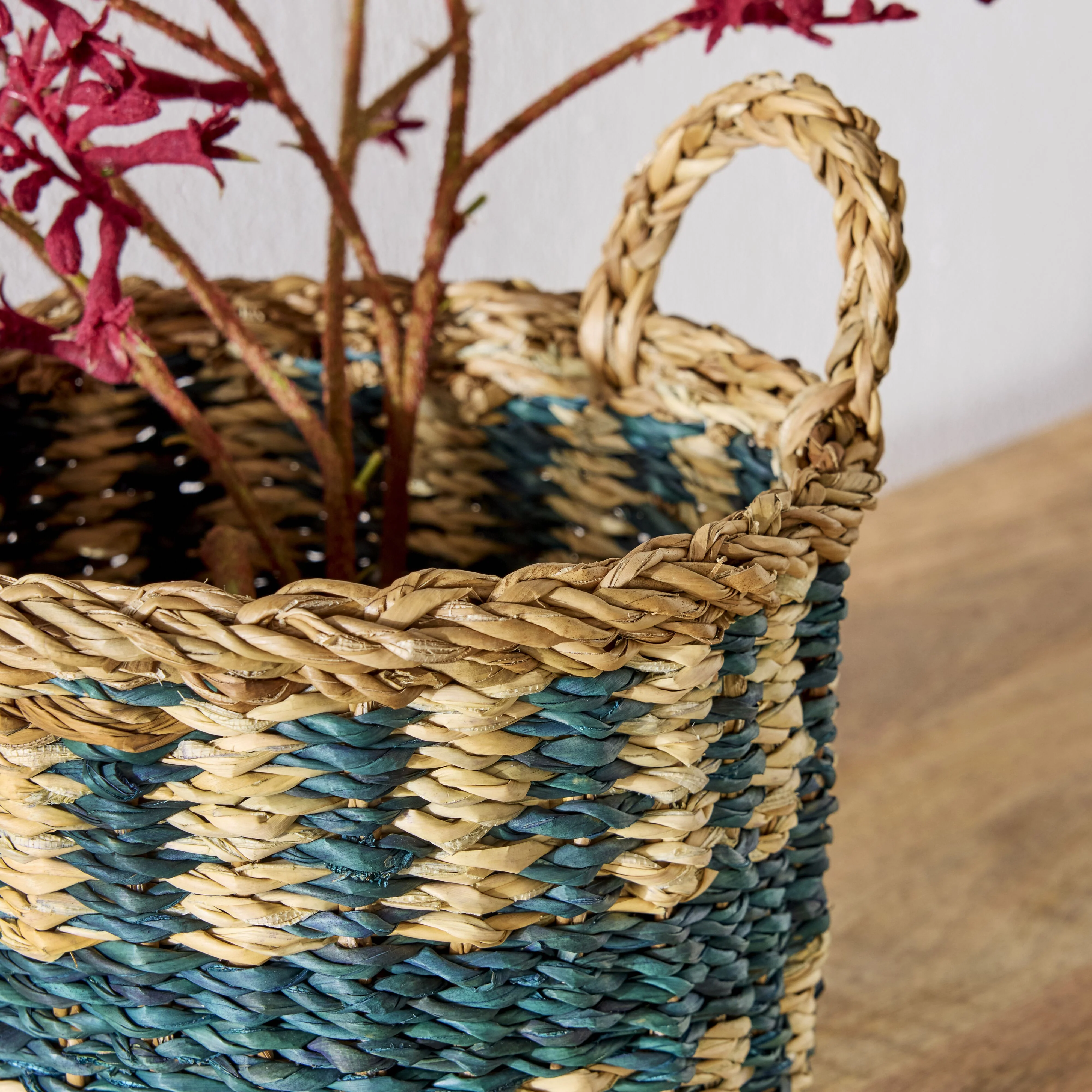 Elira Stripe Basket with Handles - Image 6
