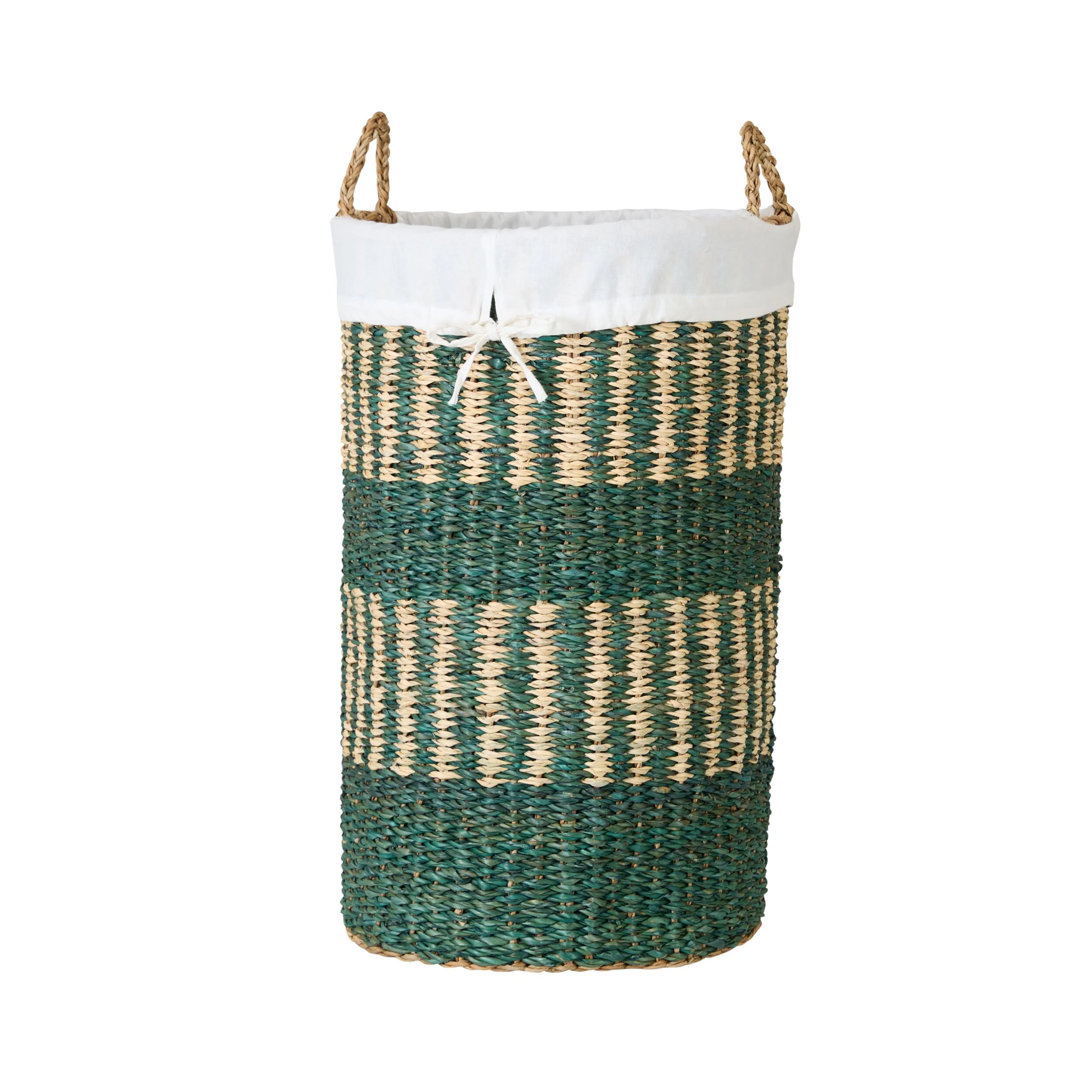 Elira Stripe Lined Laundry Basket - Image 2