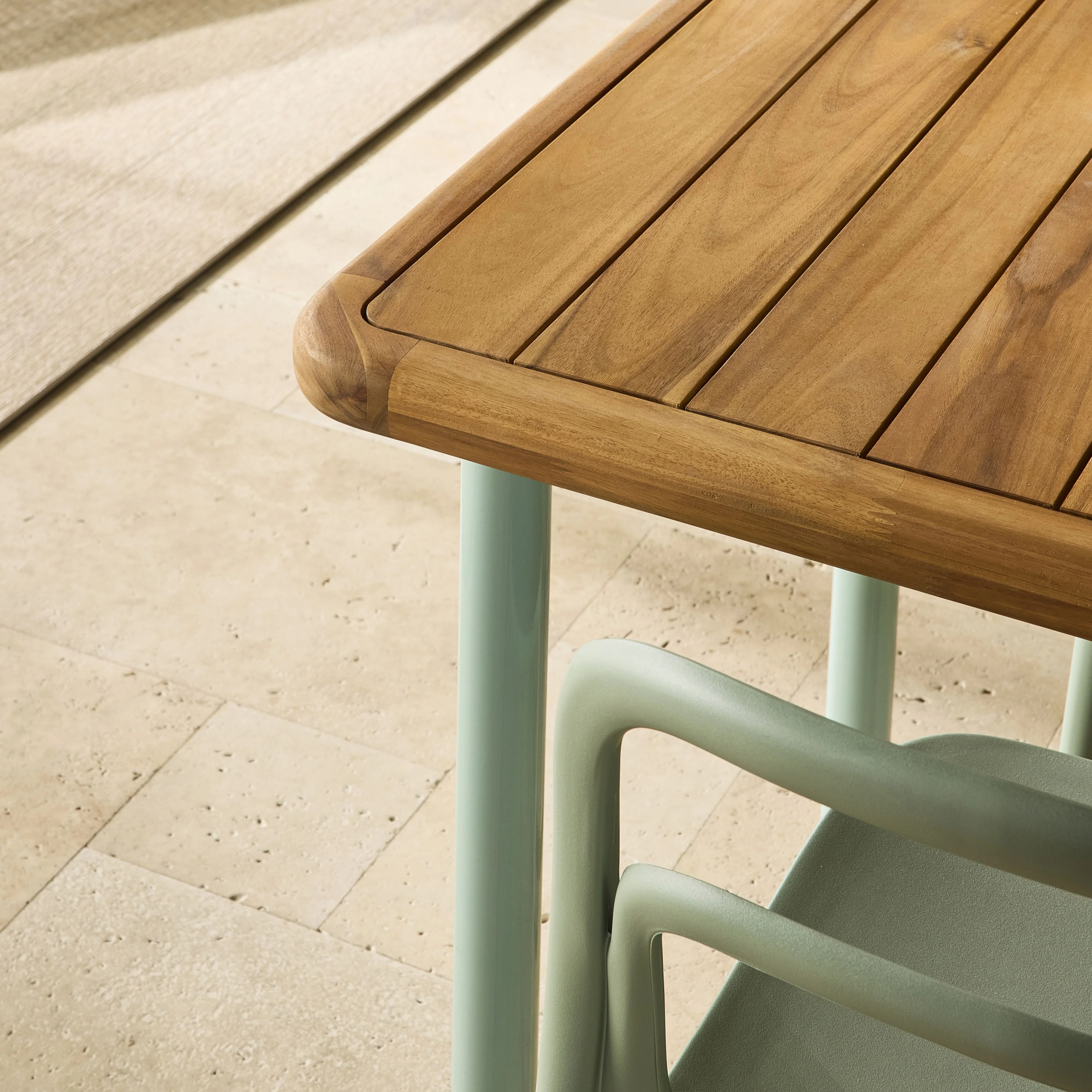 Ellie Outdoor Dining Table 160cm Smoke Green - Image 7