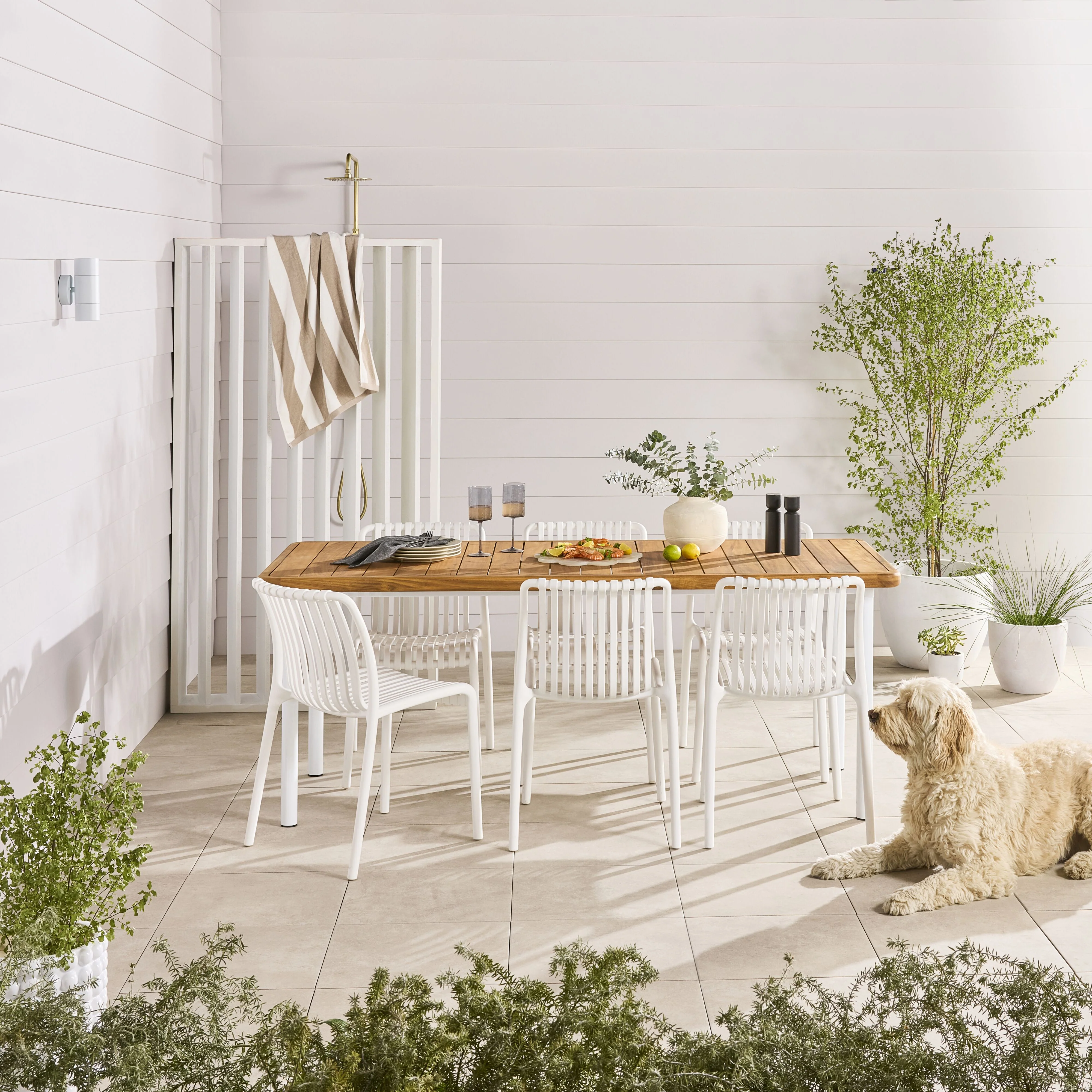 Ellie Outdoor Dining Table 160cm White - Image 10