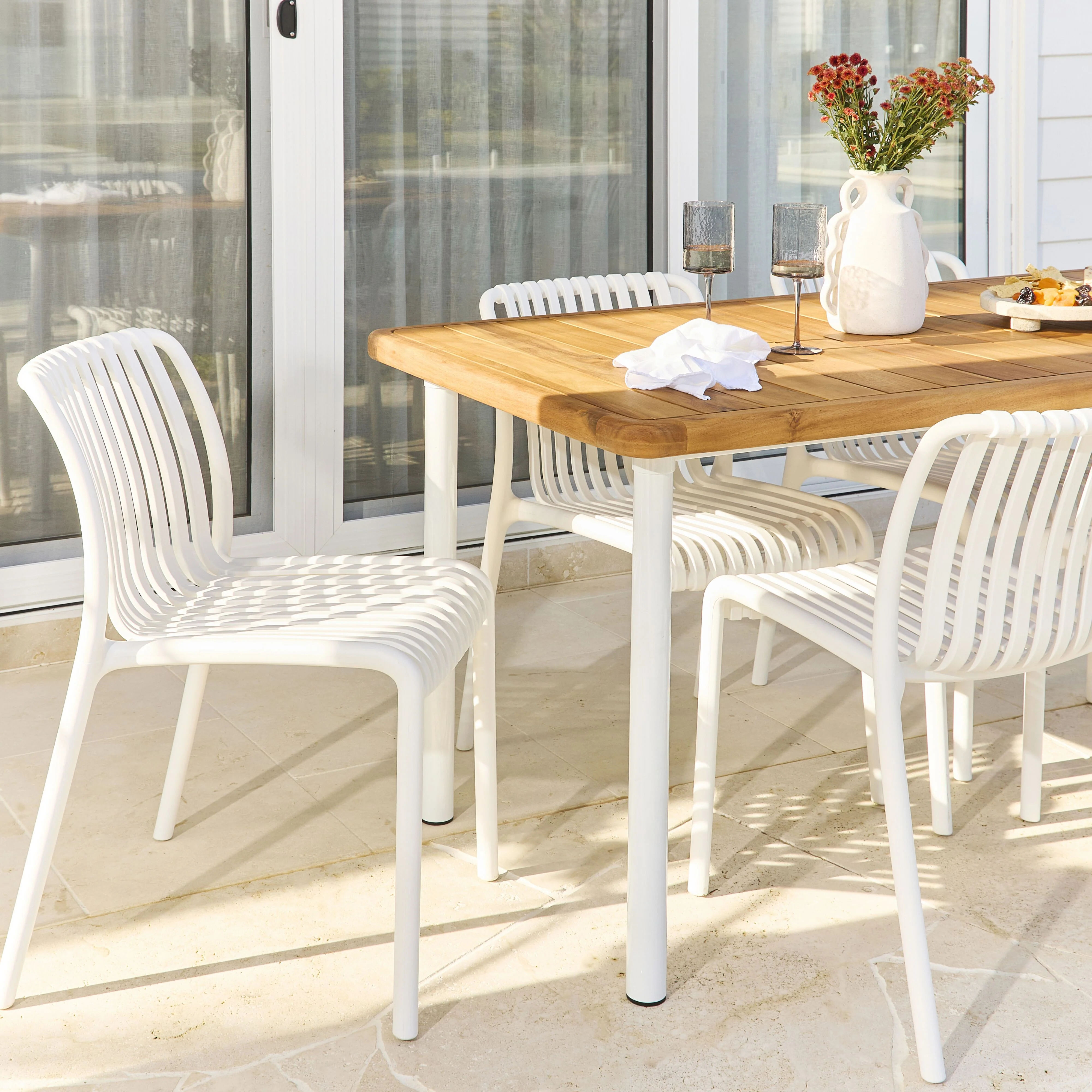 Ellie Outdoor Dining Table 160cm White - Image 8