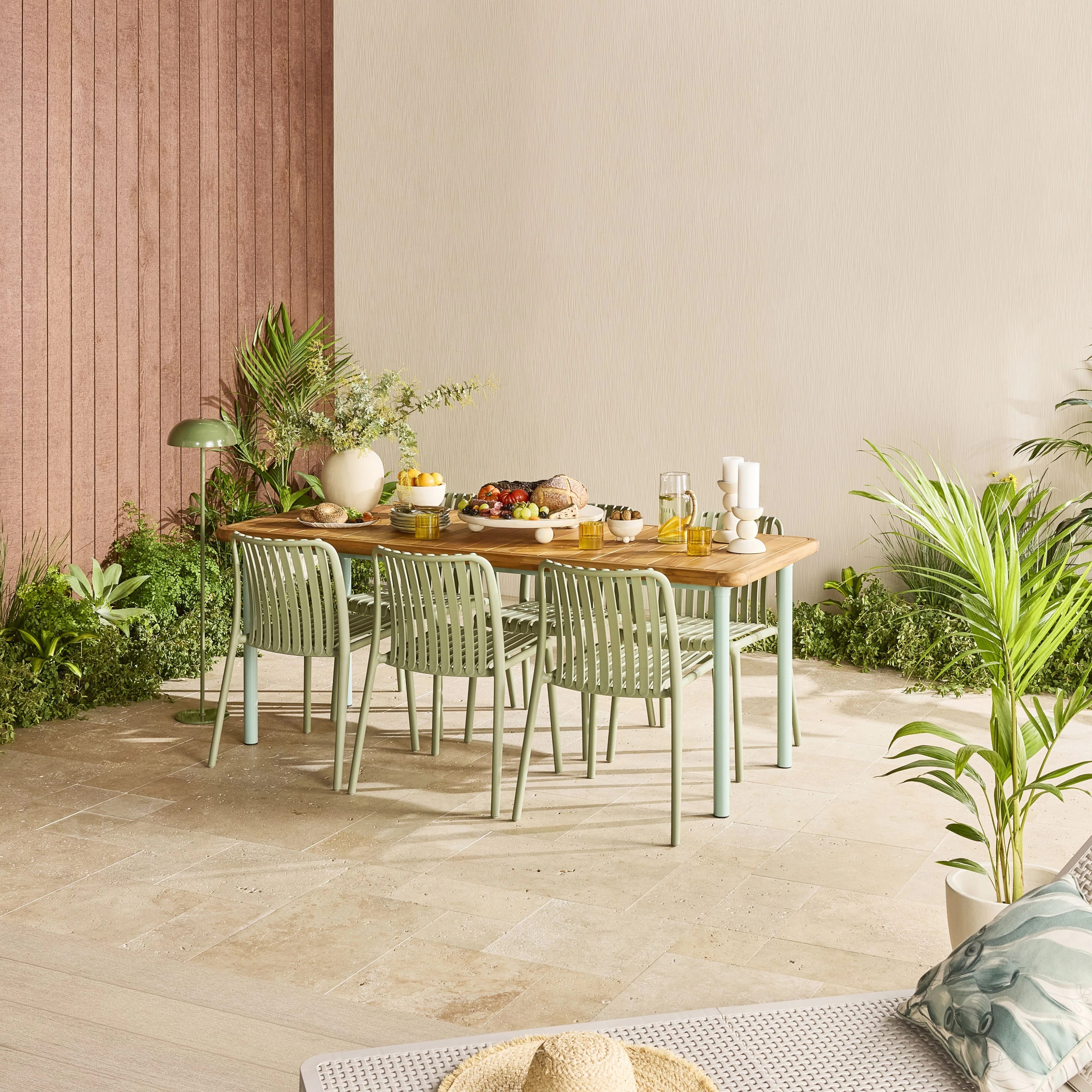 Ellie Outdoor Dining Table 200cm Smoke Green - Image 7