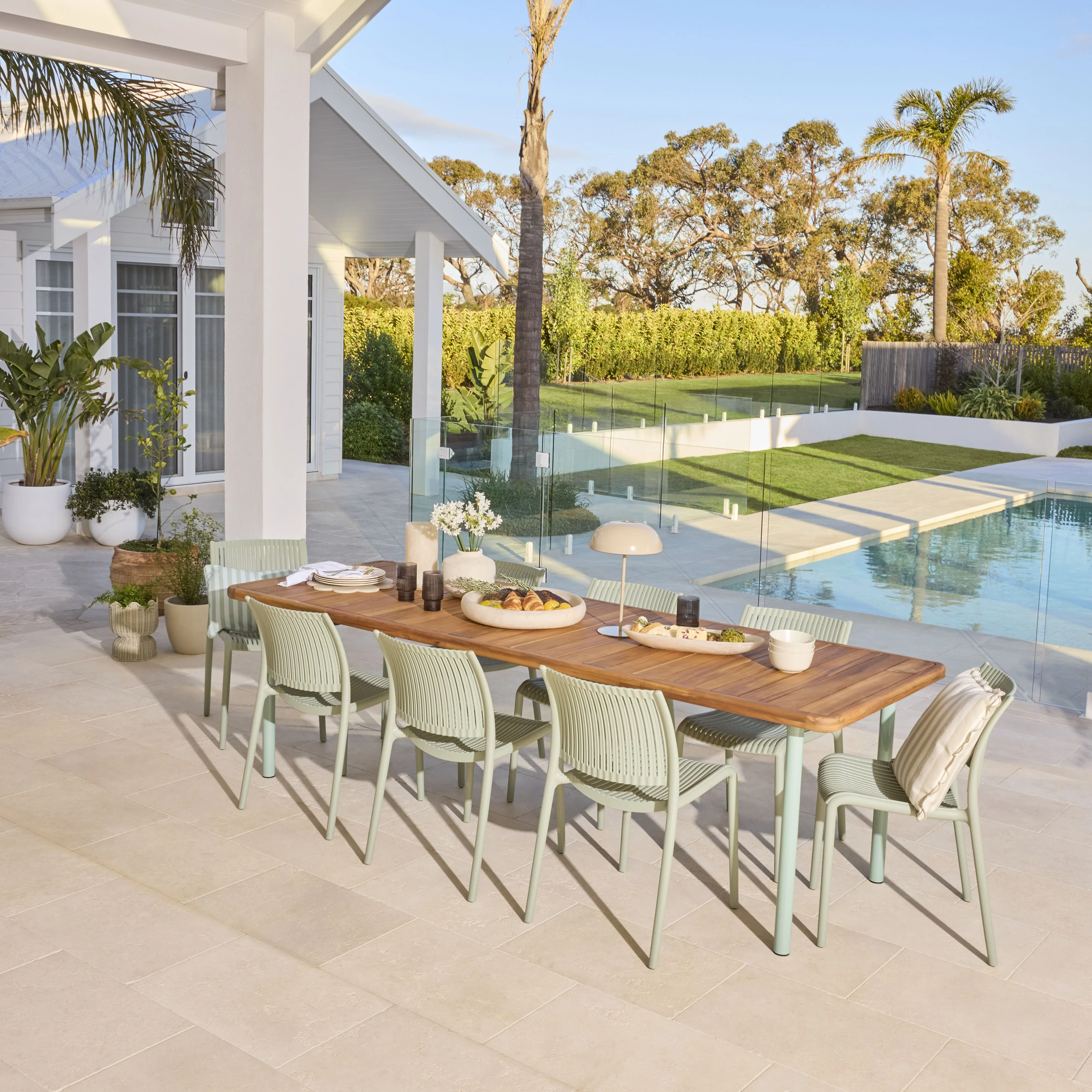Ellie Outdoor Dining Table 260cm Smoke Green - Image 5