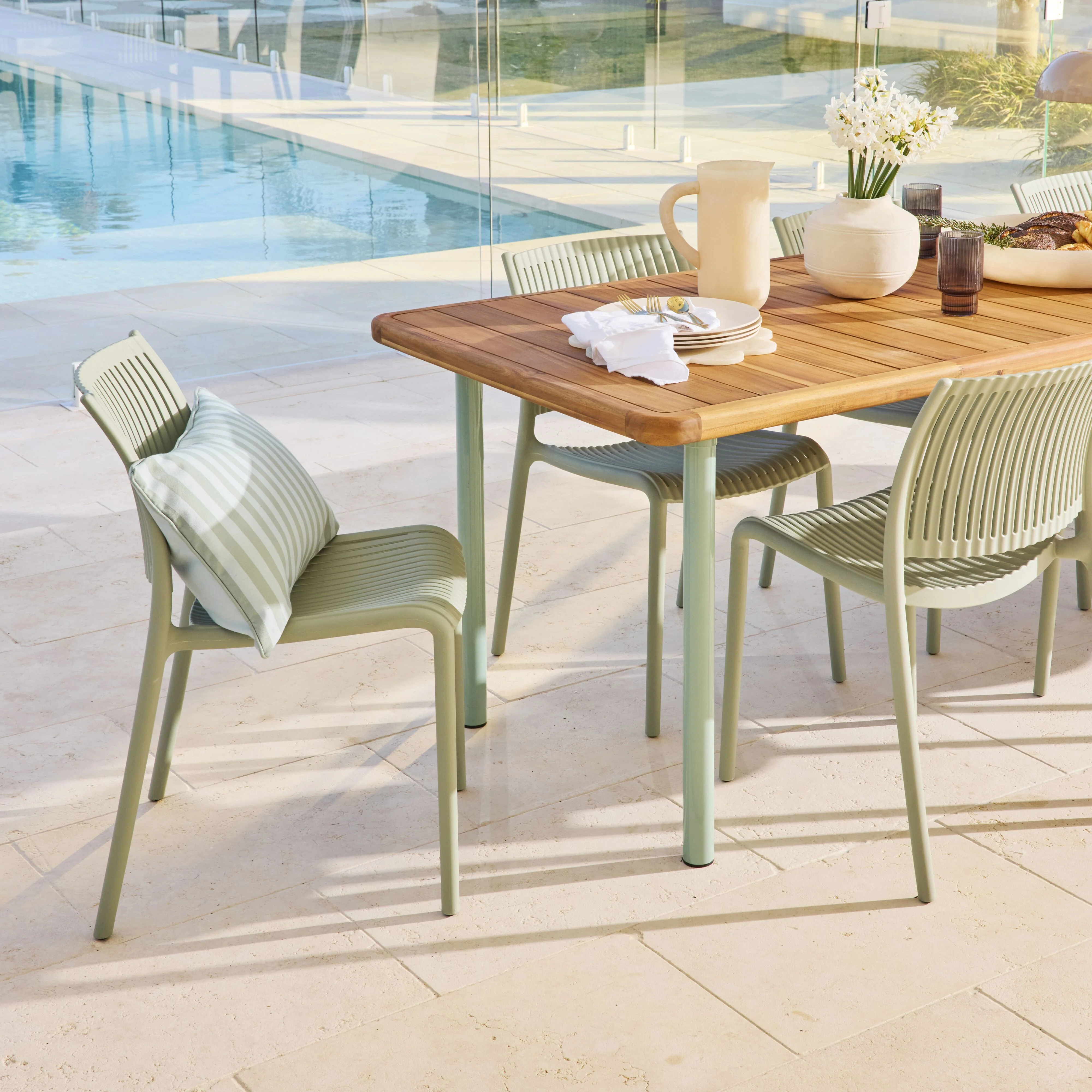 Ellie Outdoor Dining Table 260cm Smoke Green - Image 6