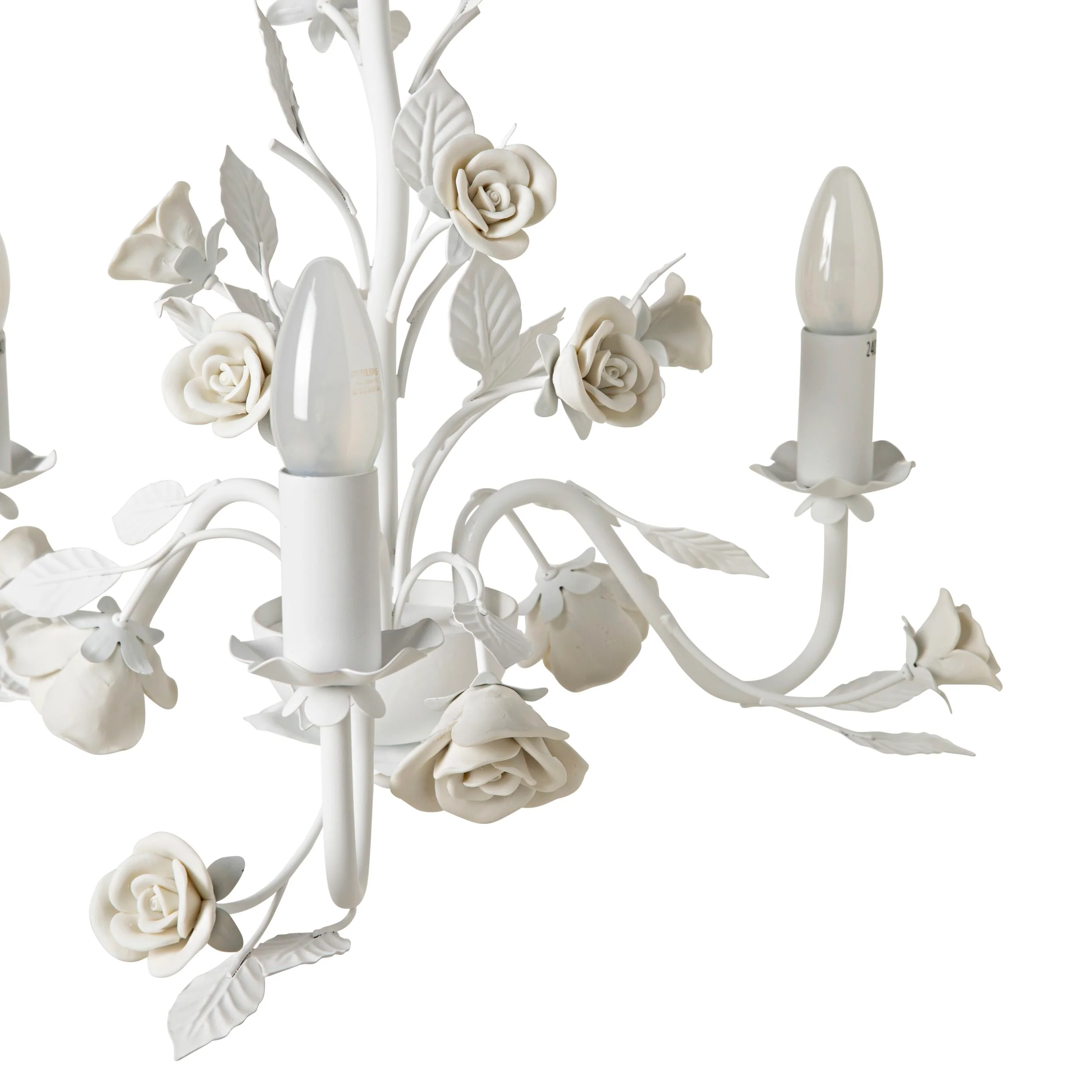 Ellina White Floral 3 Light Chandelier - Image 3