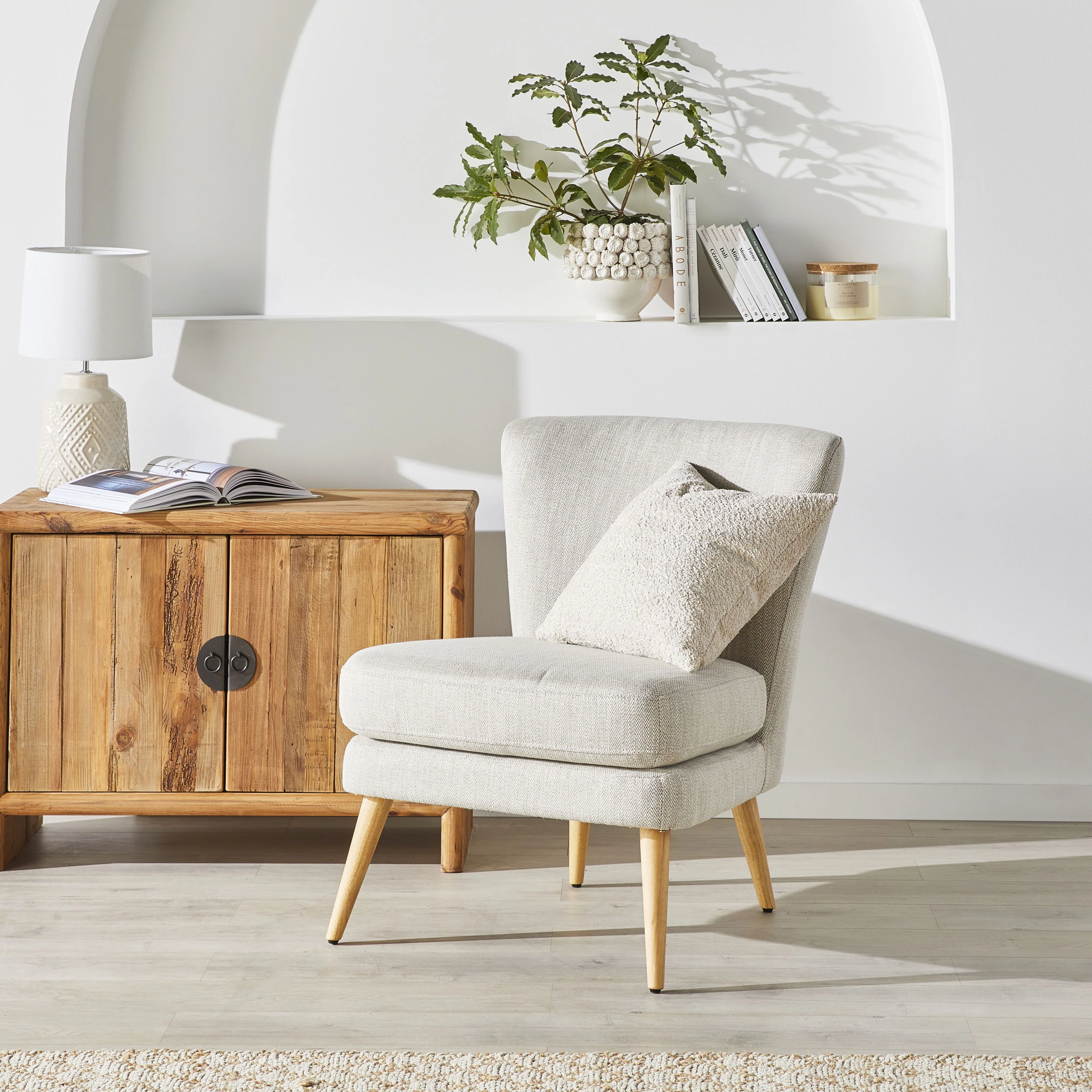 Ellis Weave Occasional Chair Herringbone Grey - Image 6