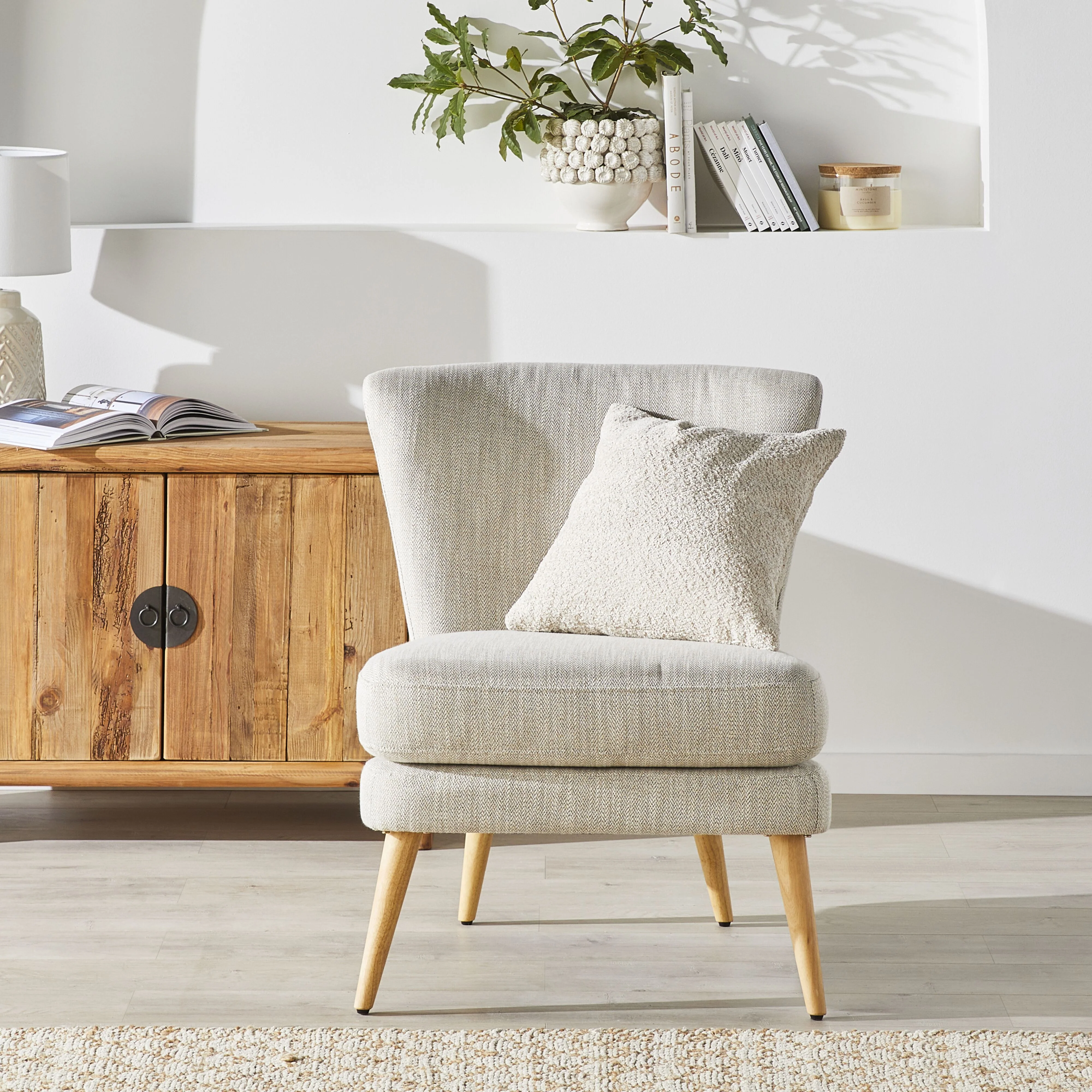 Ellis Weave Occasional Chair Herringbone Grey - Image 7