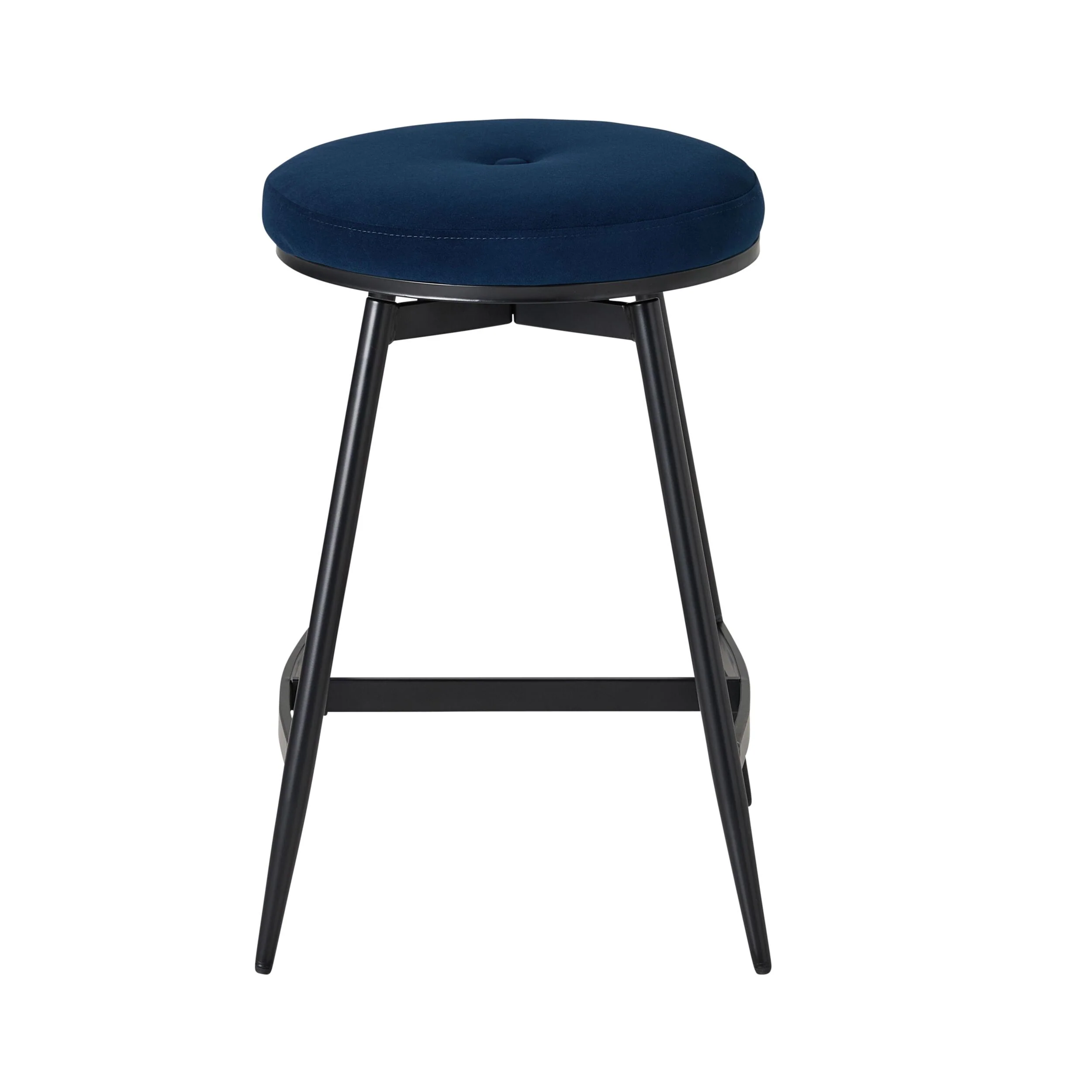 Ember Velvet Swivel Bar Stool Navy - Image 2